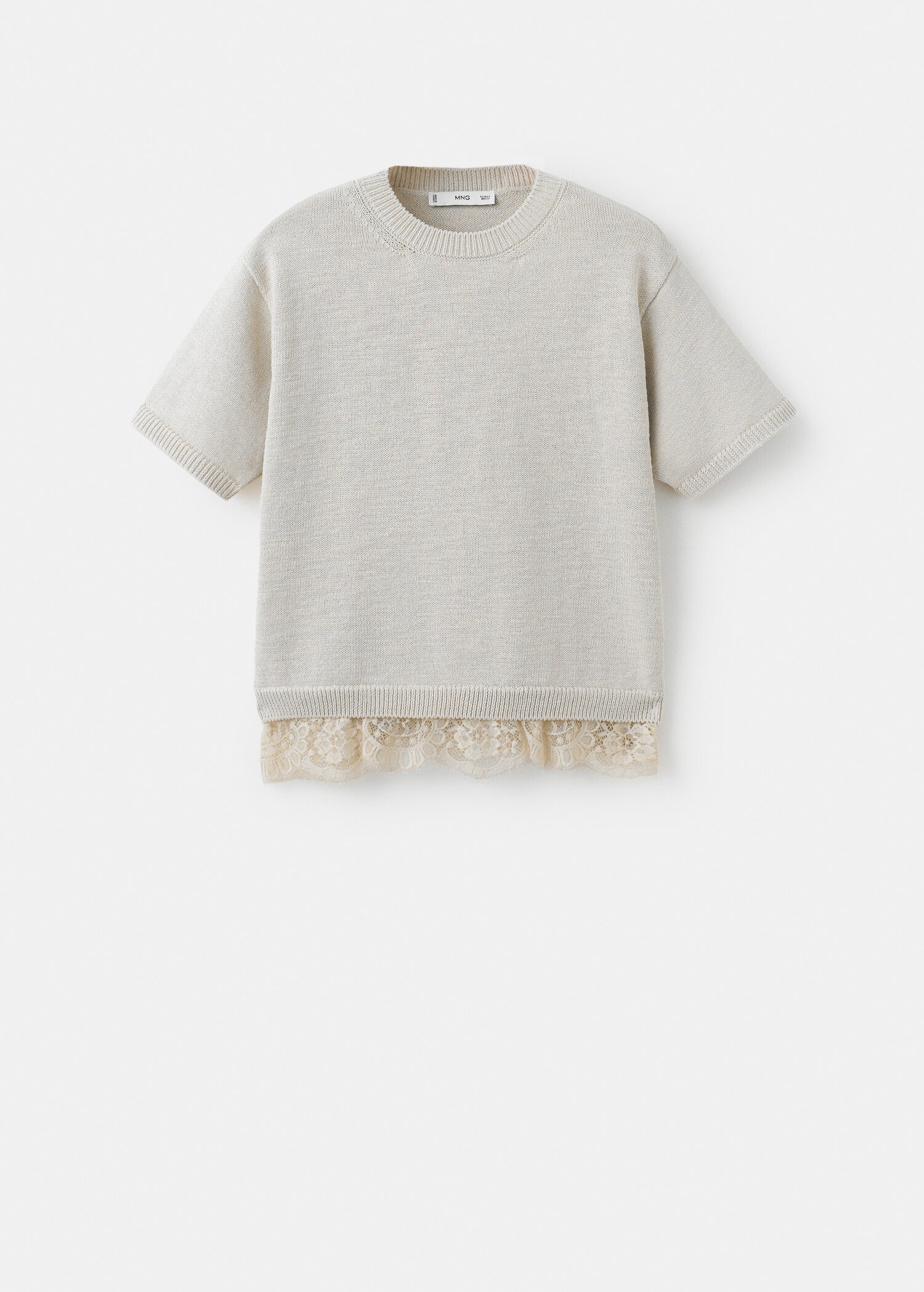 كنزة جيرسي محبوكة بالدانتيل - منتج دون نموذج