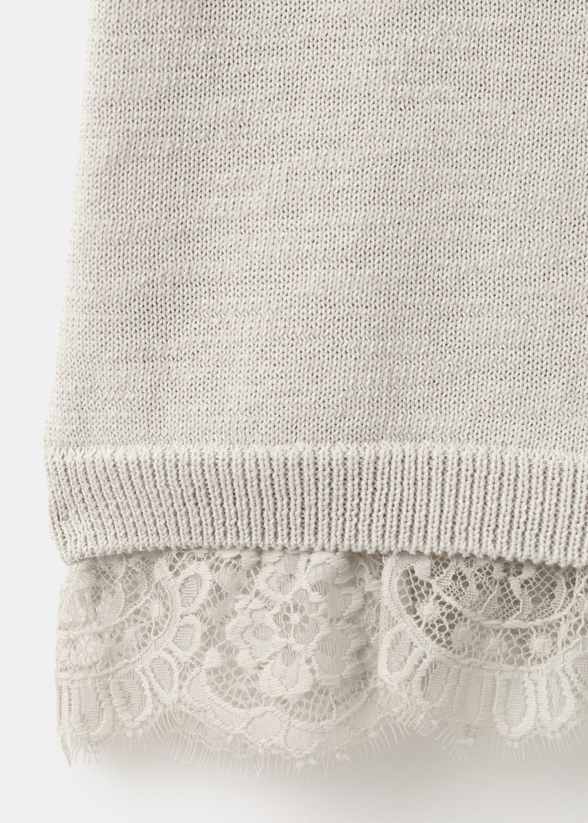 كنزة جيرسي محبوكة بالدانتيل - تفاصيل المنتج 0, رمادي فاتح/خفيف. Ref: 27015843-00.