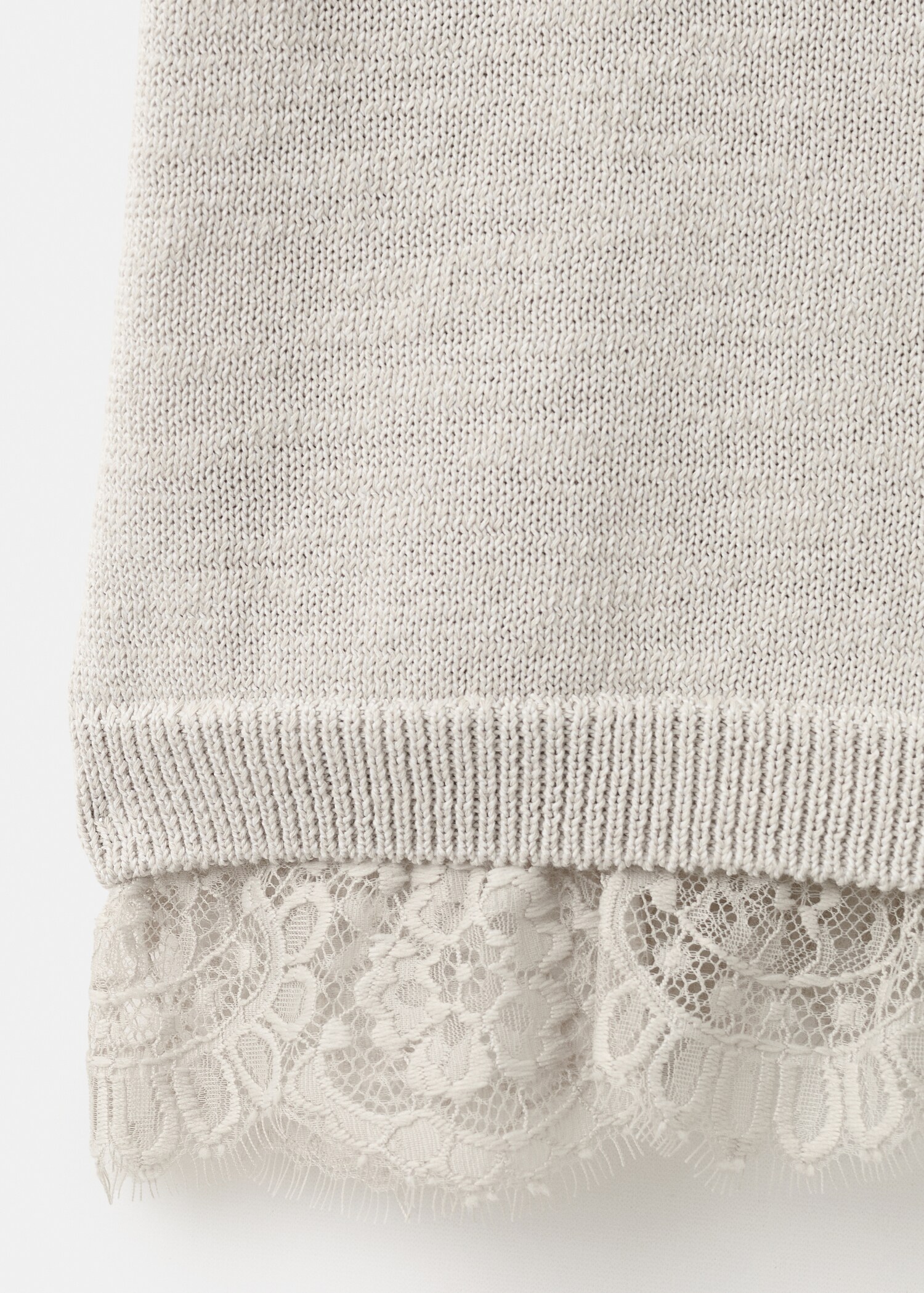كنزة جيرسي محبوكة بالدانتيل - تفاصيل المنتج 0