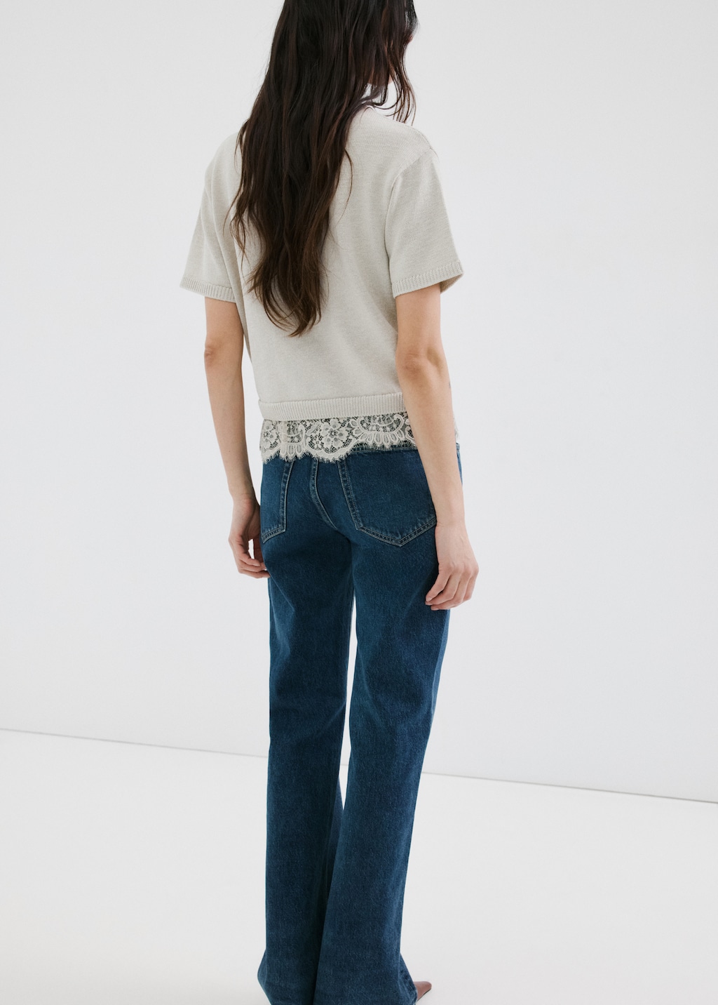 Lace-trim knit sweater - image 5