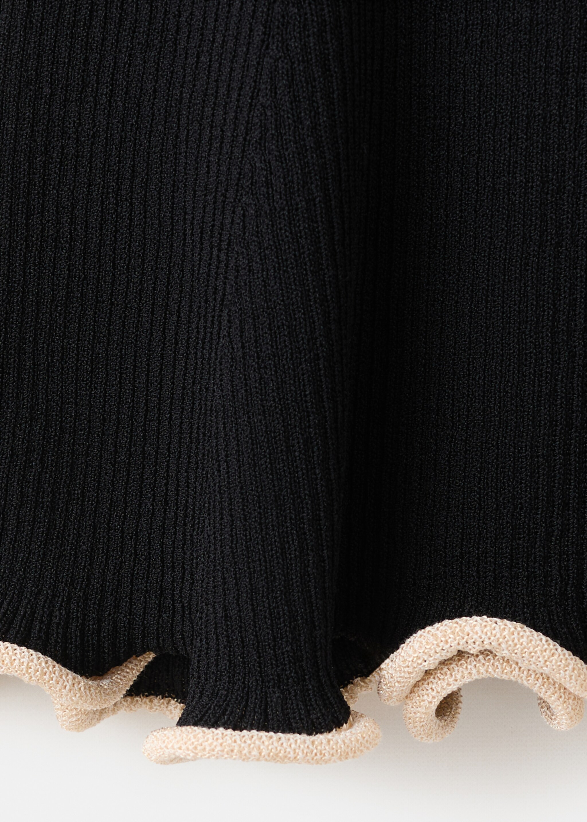 Peplum jumper with contrasting trims - Details of the article 0, Black. Ref: 27015846-00.