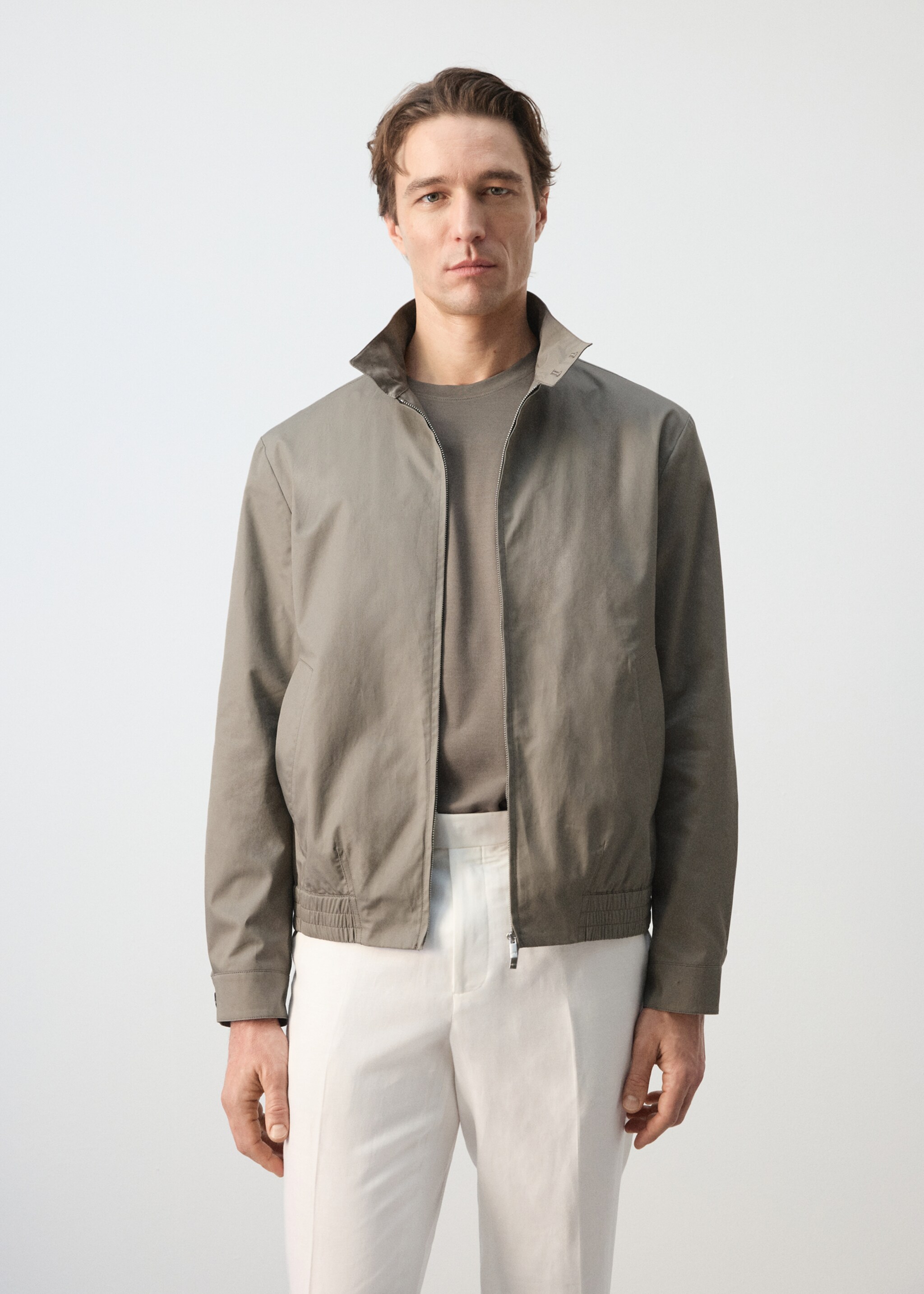 100% cotton water repellent jacket - Medium plane, Medium Brown. Ref: 27015934-00.