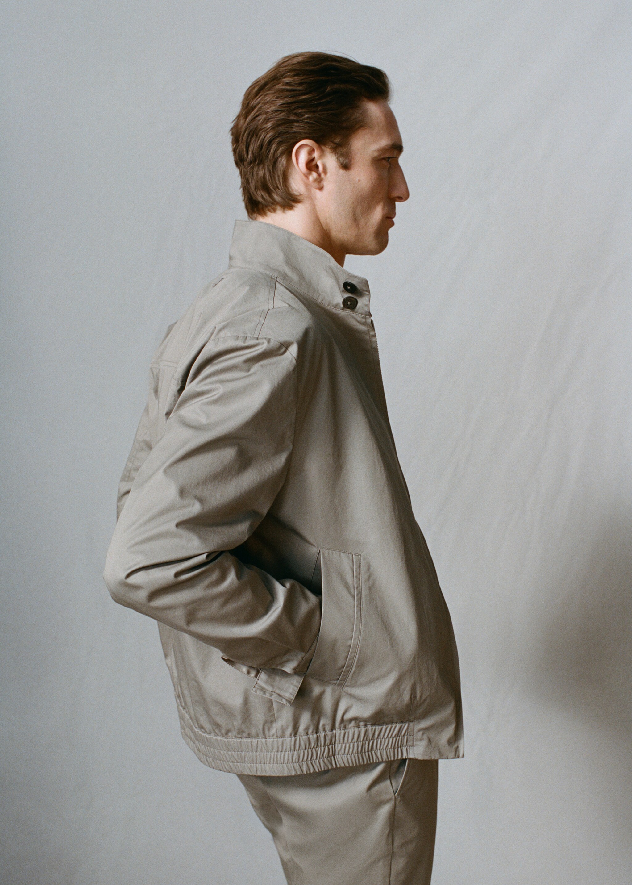 100% cotton water repellent jacket - Details of the article 5, Medium Brown. Ref: 27015934-00.