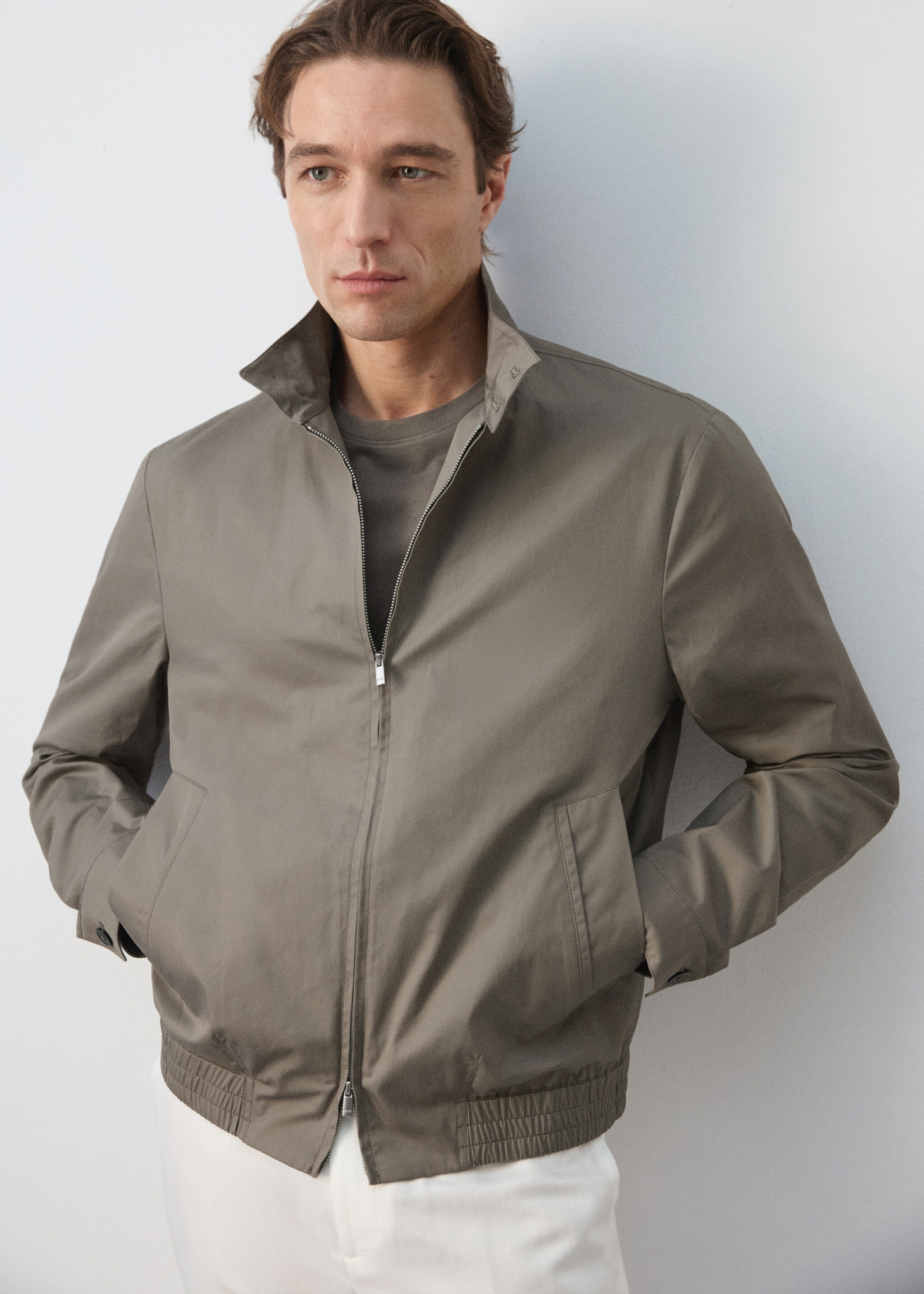 100% cotton water repellent jacket - Details of the article 6, Medium Brown. Ref: 27015934-00.