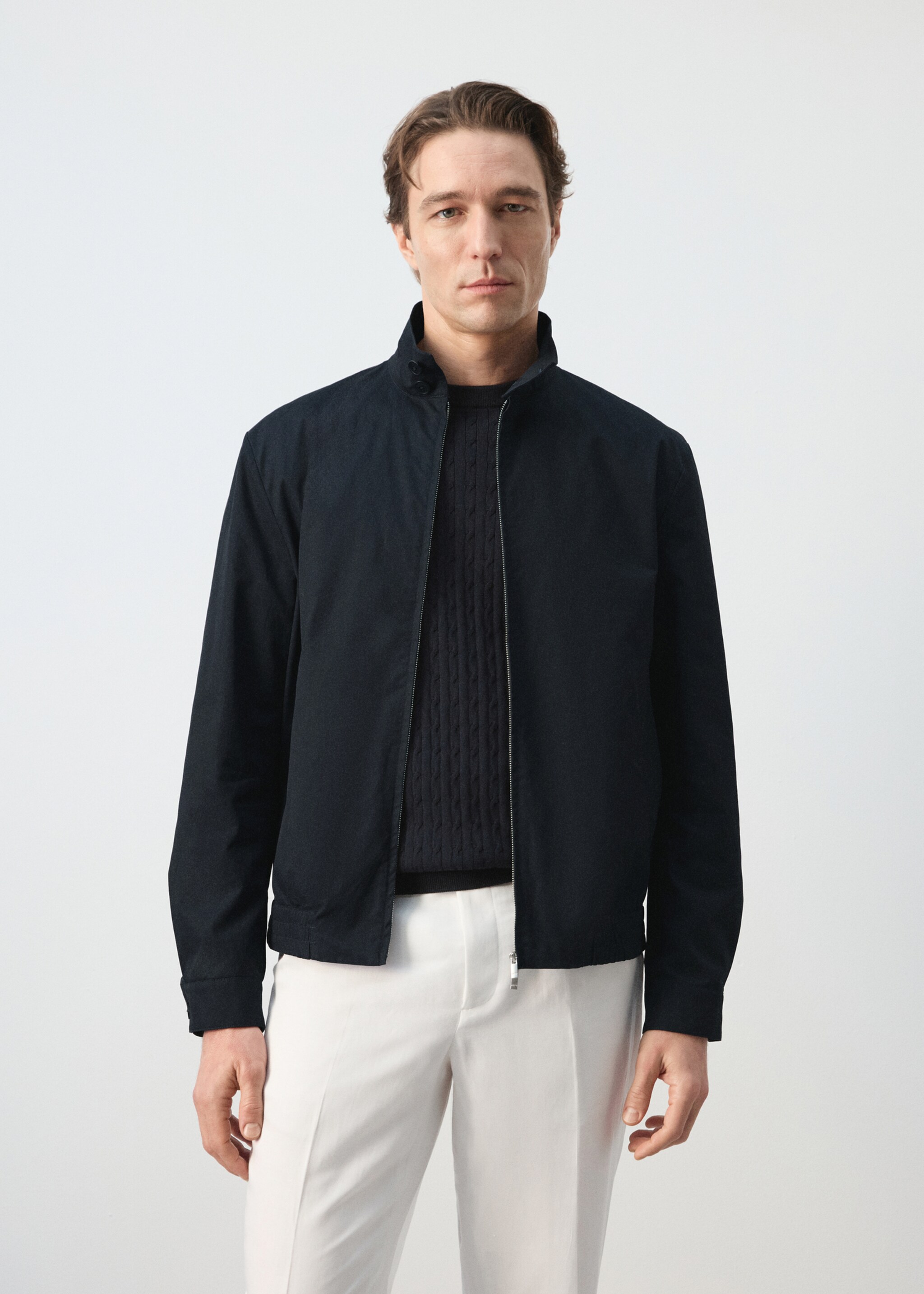 Cazadora 100% algodón water repellent - Plano medio, Azul marino. Ref: 27015934-00.