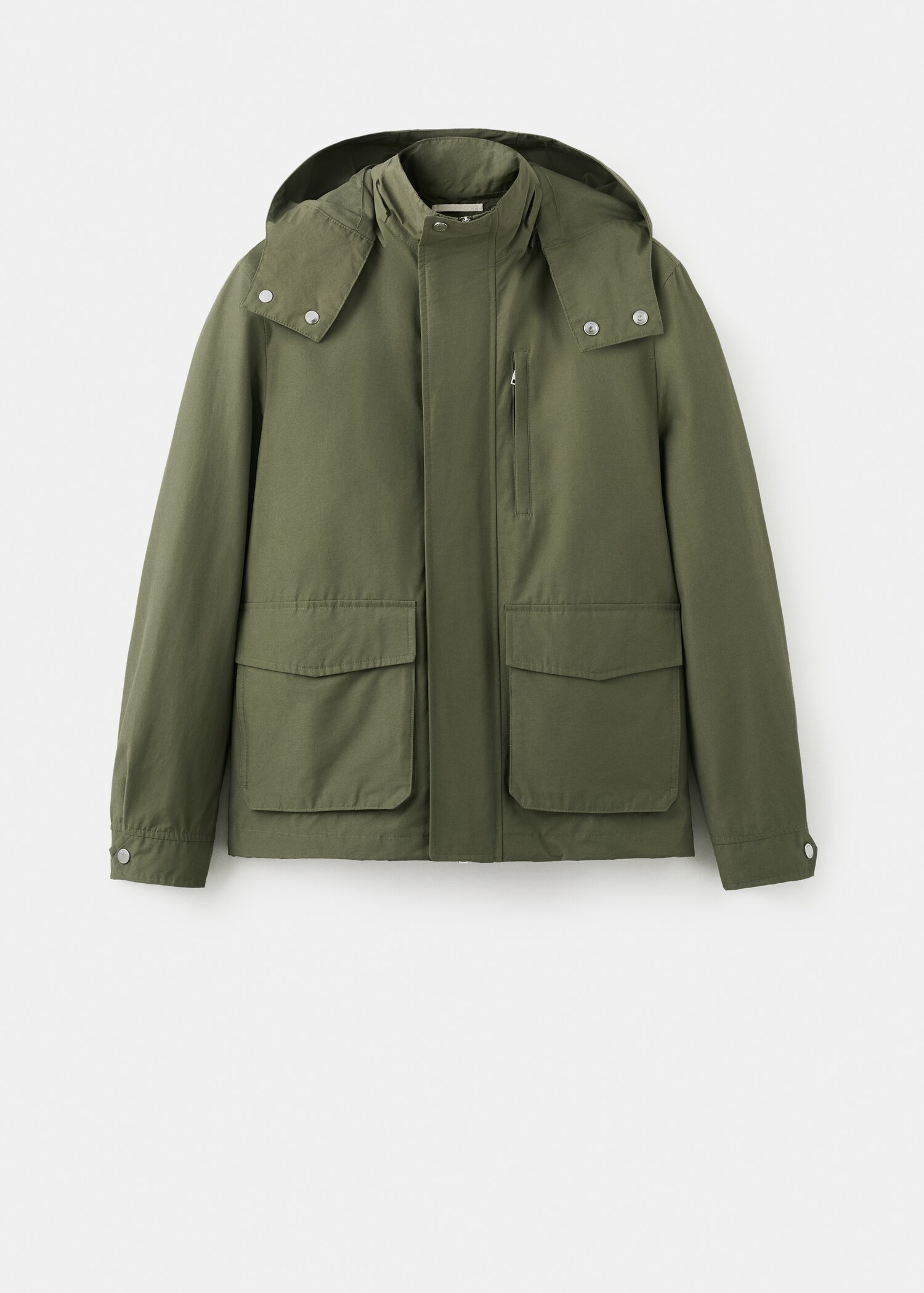 Water-repellent bomber jacket with detachable hood - Article without model