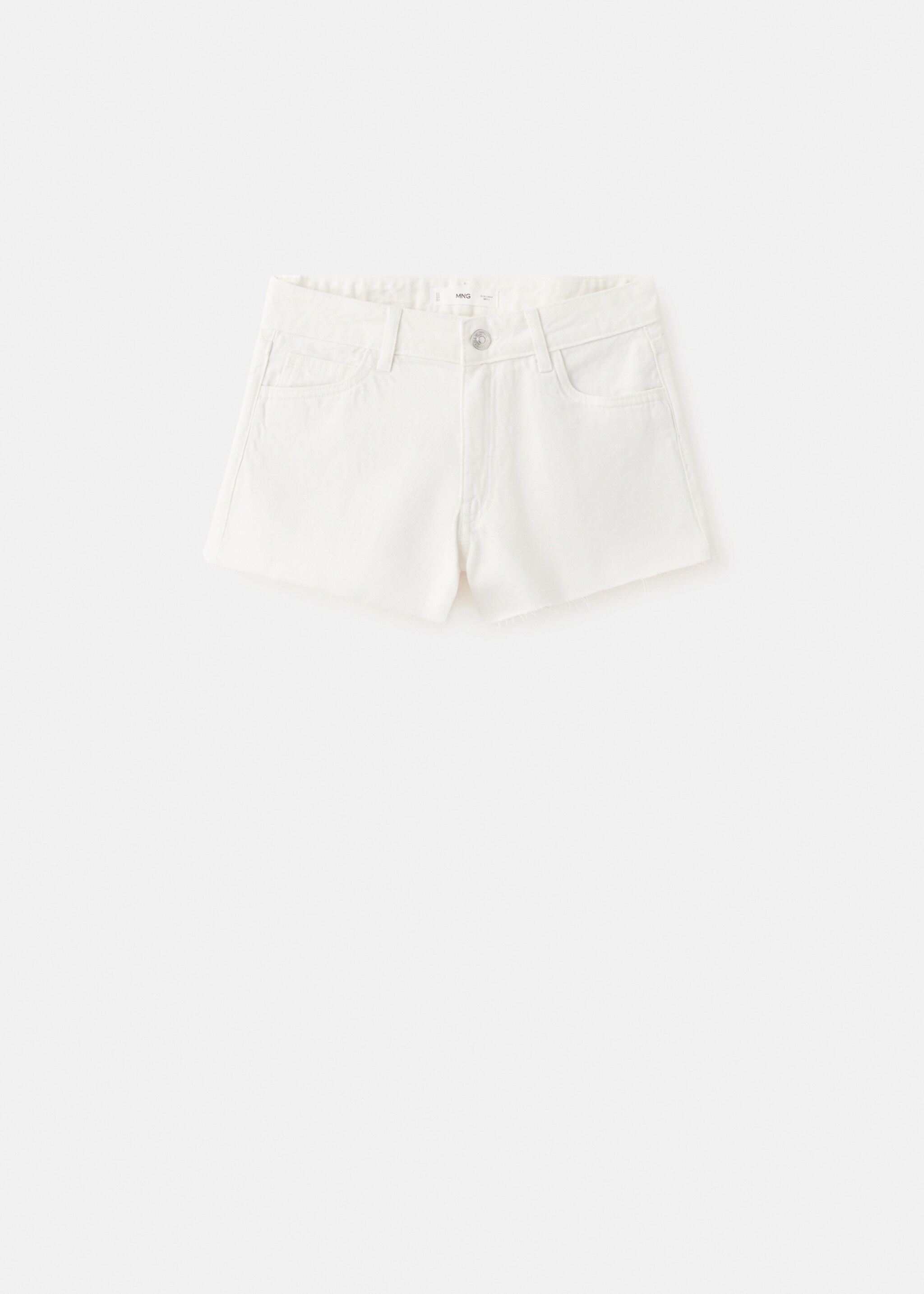 Denim shorts with frayed hem - Article without model, Off White. Ref: 27015942-00.