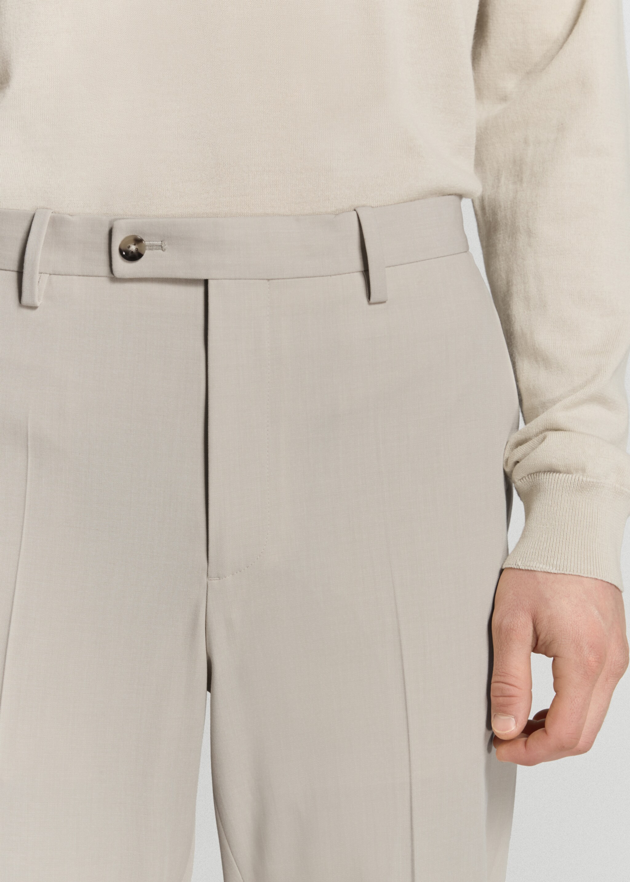 Pantalón traje Milán slim fit - Detalle del artículo 1, Beige. Ref: 27015943-00.