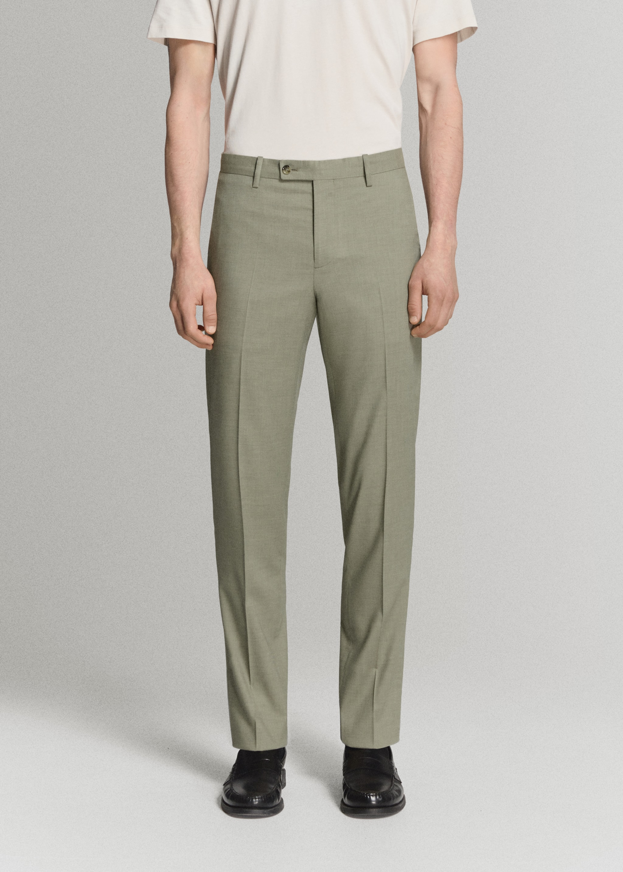 Pantalón traje Milán slim fit - Plano medio, Verde. Ref: 27015944-00.