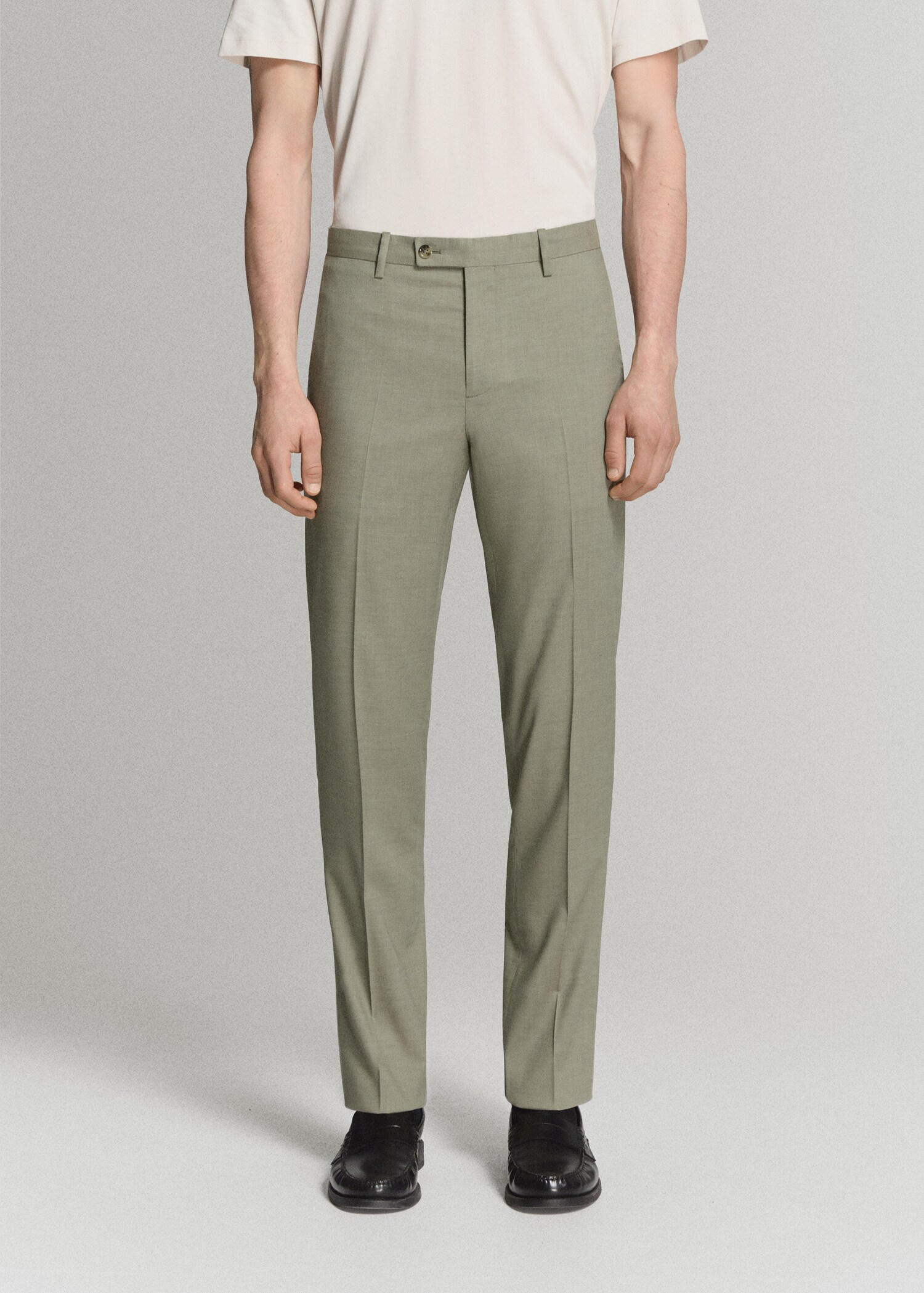 Milan slim-fit suit trousers - Medium plane