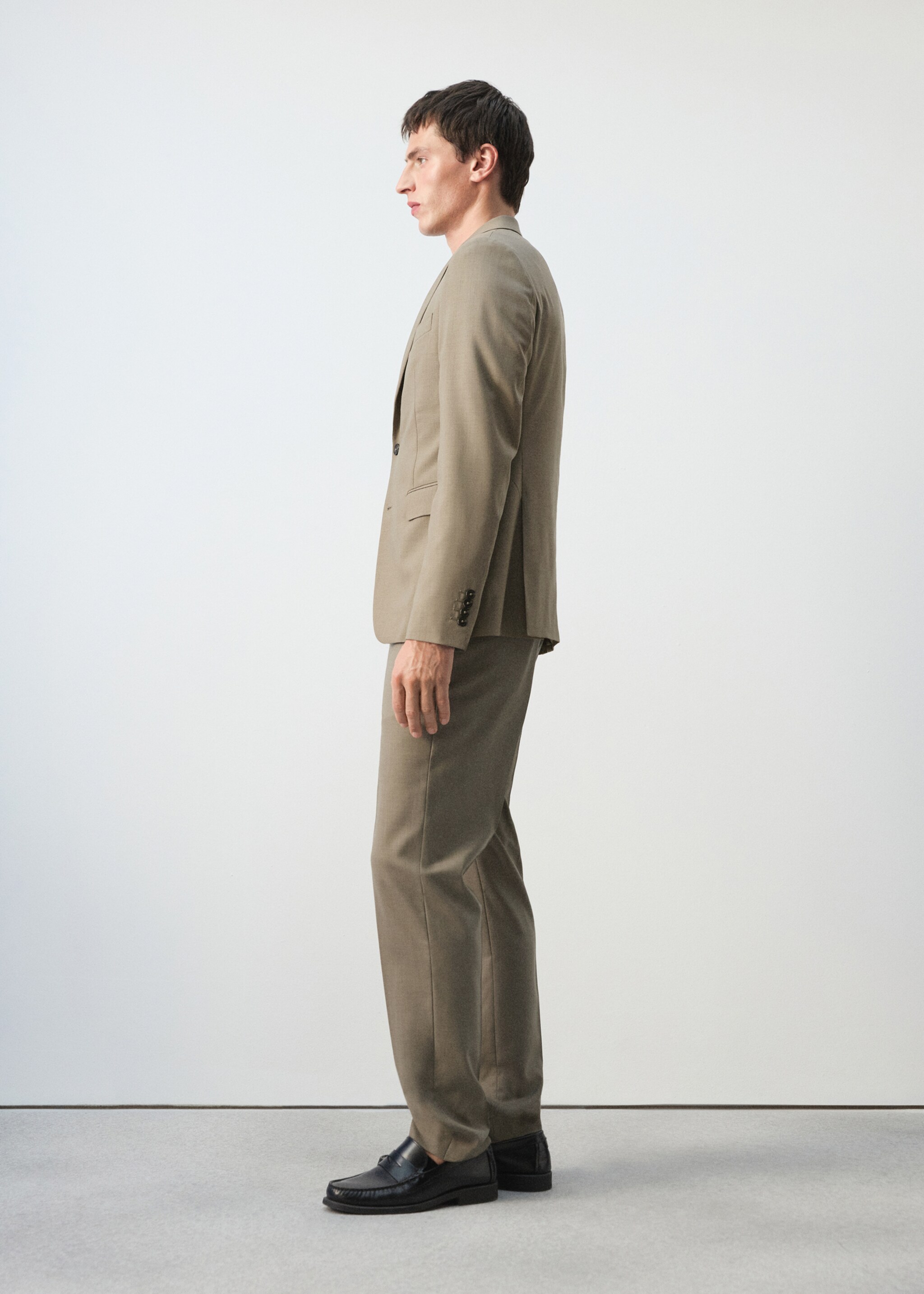 Turin 100% wool suit jacket - Details of the article 2, Medium Brown. Ref: 27015950-00.