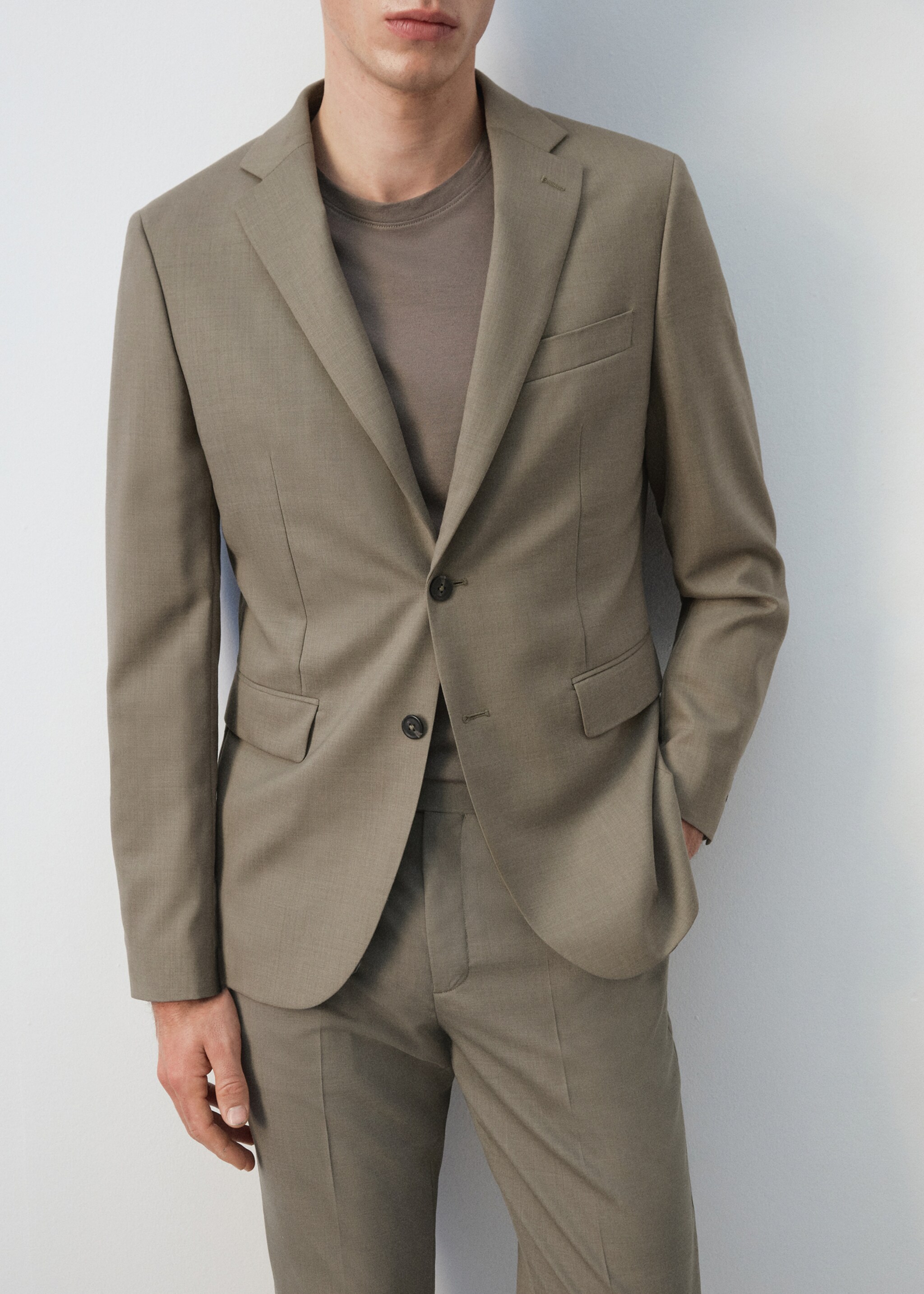 Turin 100% wool suit jacket - Details of the article 6, Medium Brown. Ref: 27015950-00.