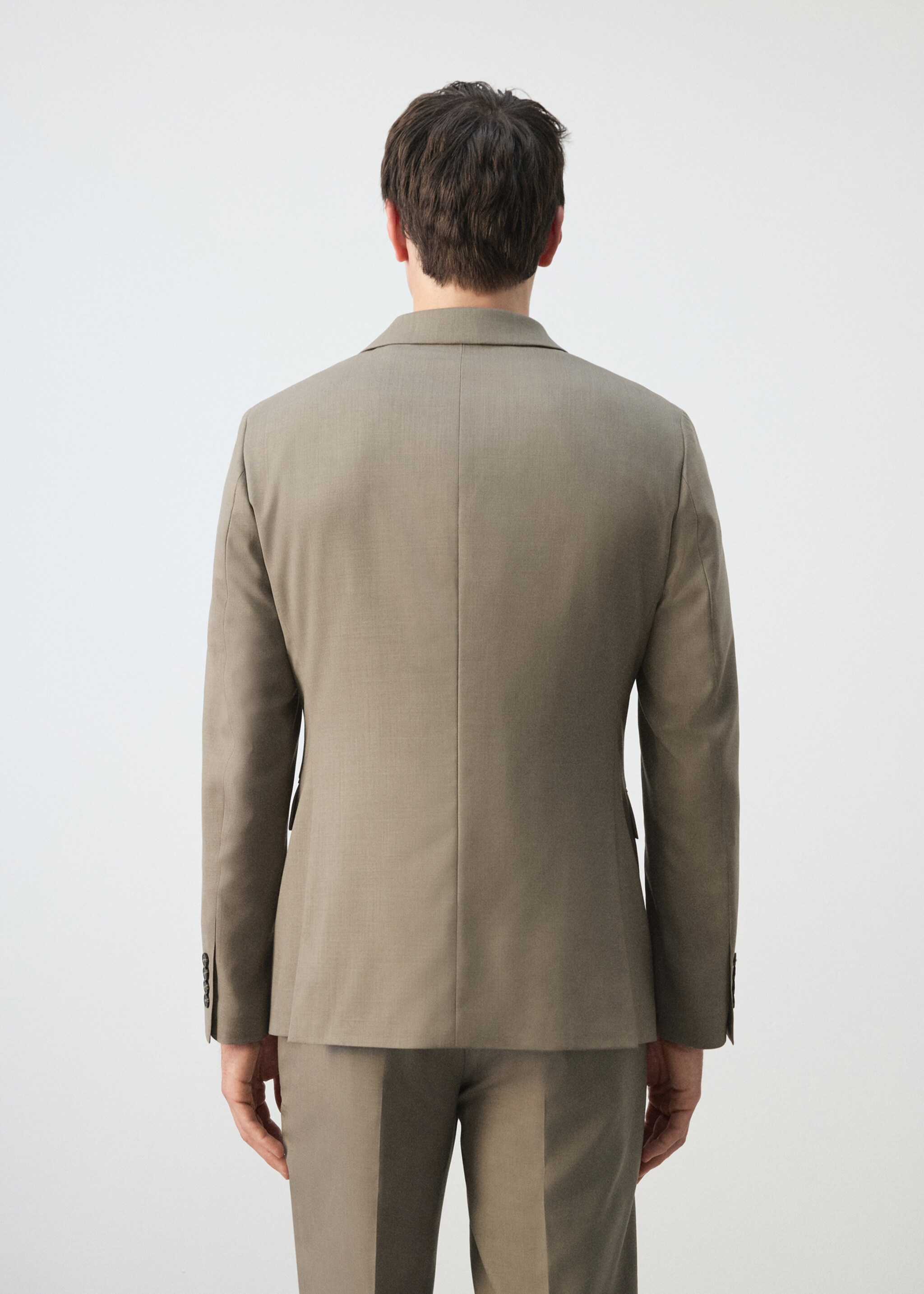 Turin 100% wool suit jacket - Reverse of the article, Medium Brown. Ref: 27015950-00.