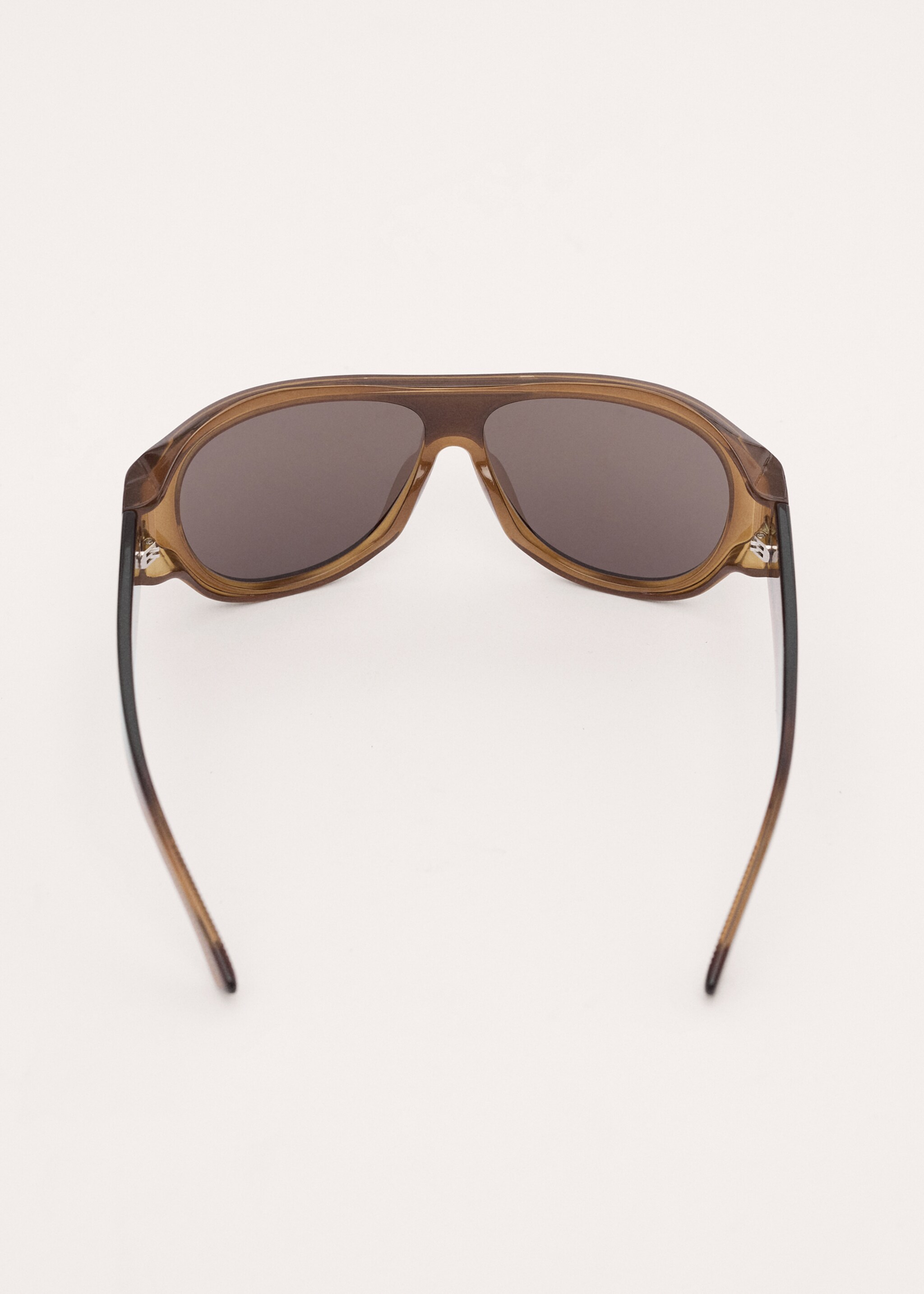 Aviator sunglasses with plastic frame - Details of the article 1, Brown. Ref: 27015952-00.