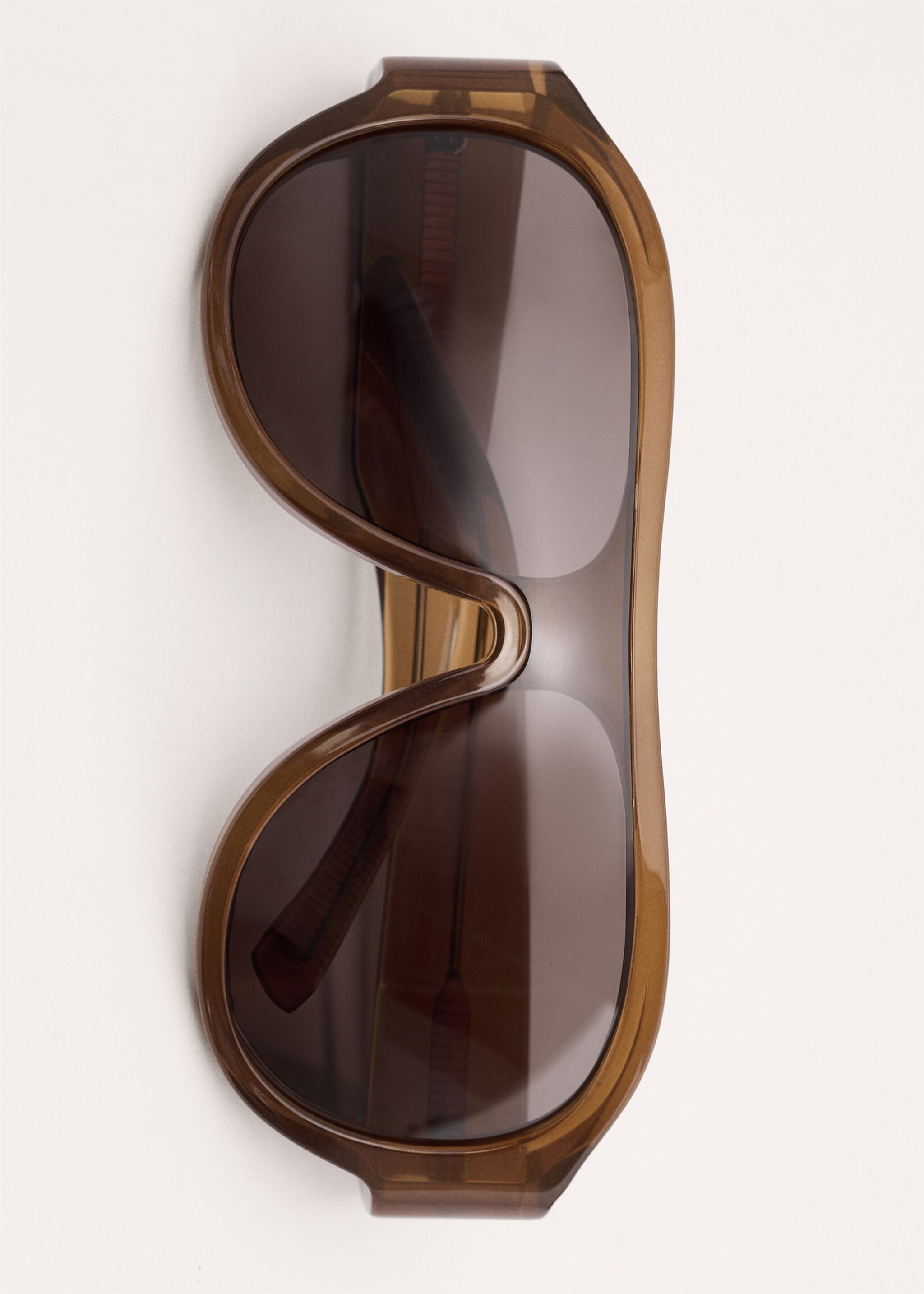 Aviator sunglasses with plastic frame - Details of the article 2, Brown. Ref: 27015952-00.