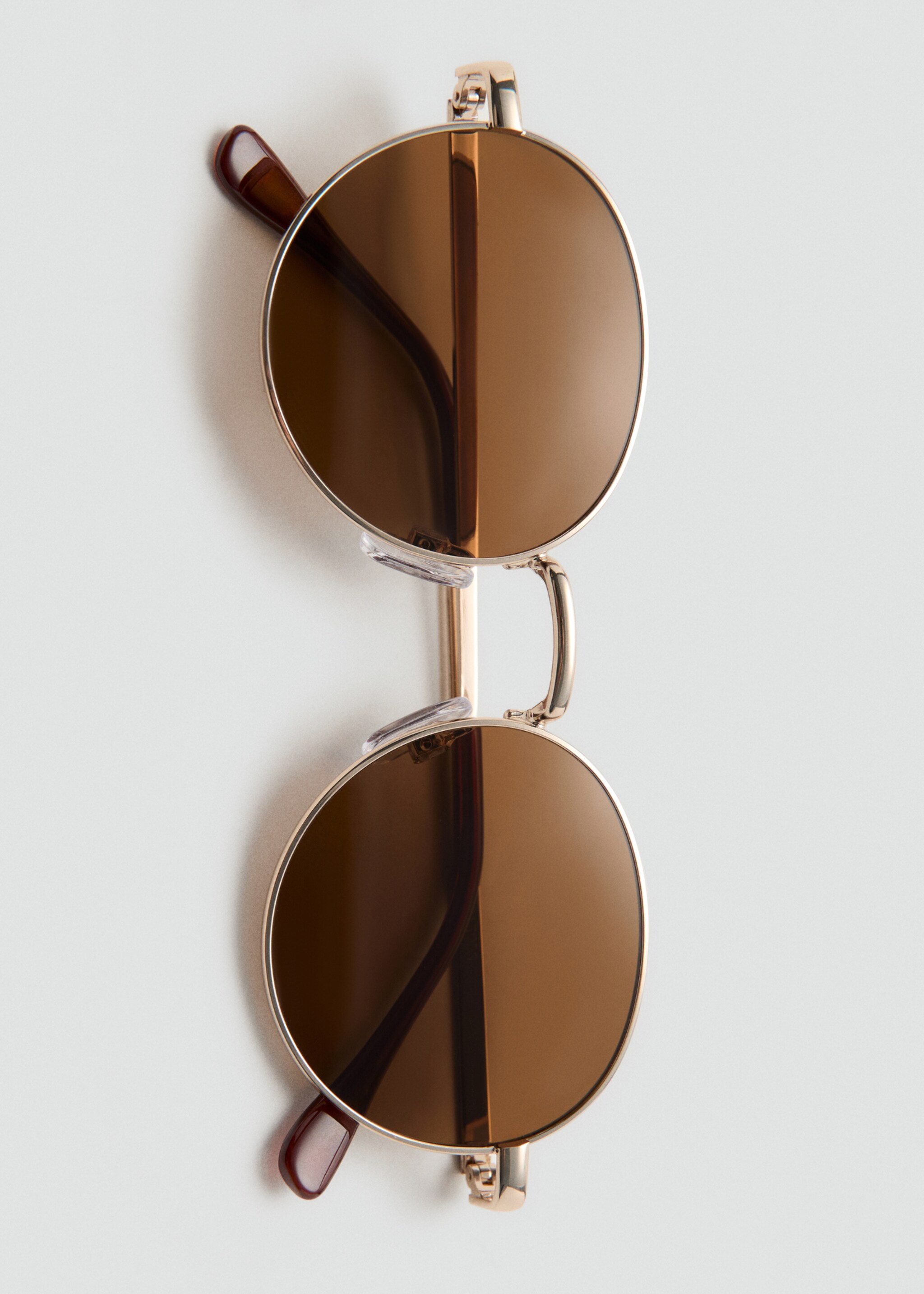 Zonnebril met rond metalen montuur - Detail van het artikel 2, Goud. Ref: 27015955-00.