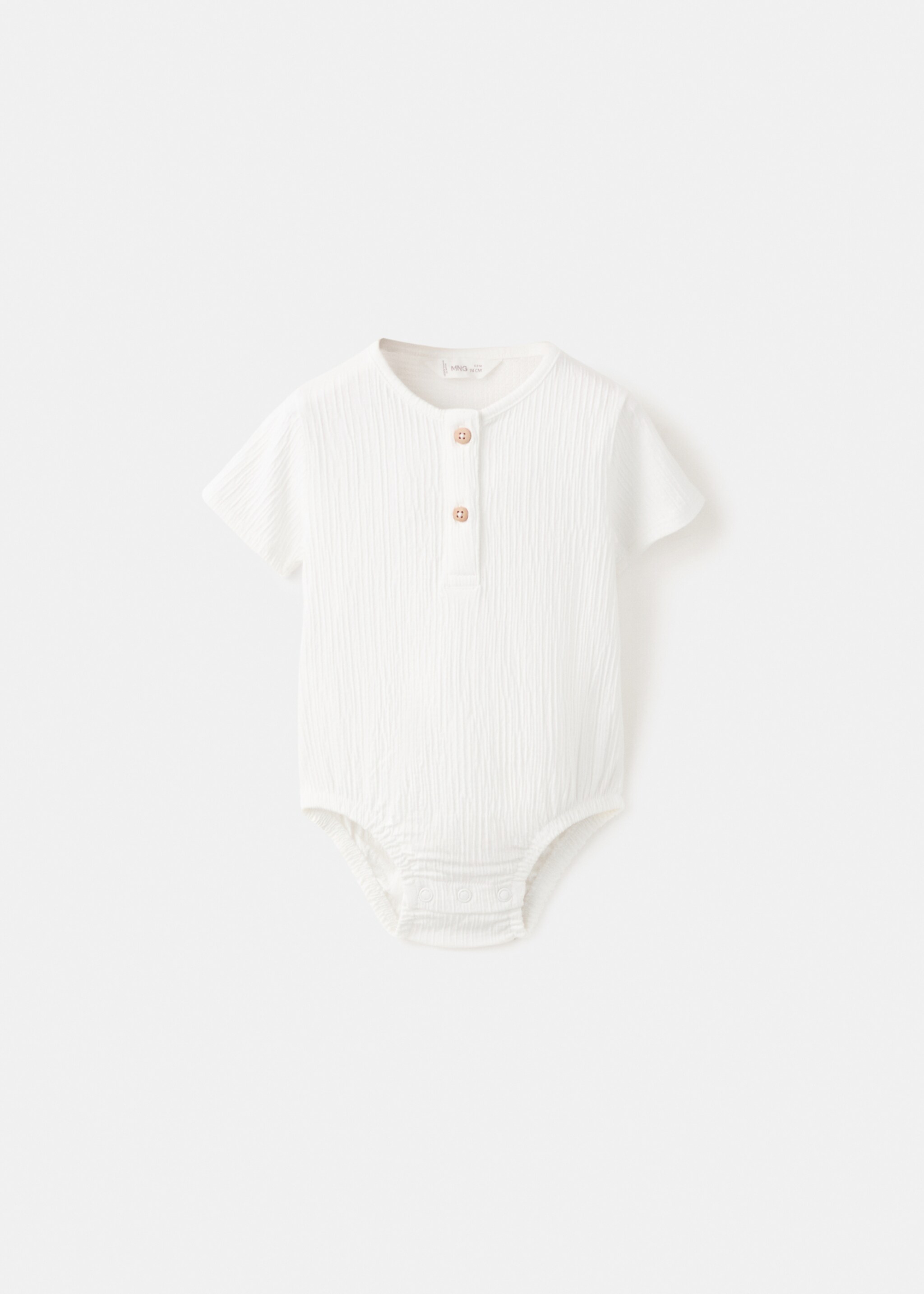 Body coton boutons - Article sans modèle, Blanc cassé. Ref: 27015962-00.