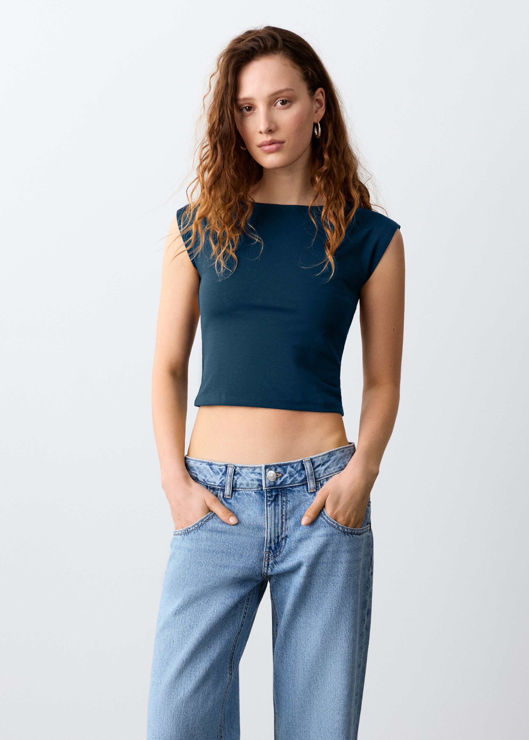 Samarreta detall nus - Pla mig, Blau marí. Ref: 27015965-00.