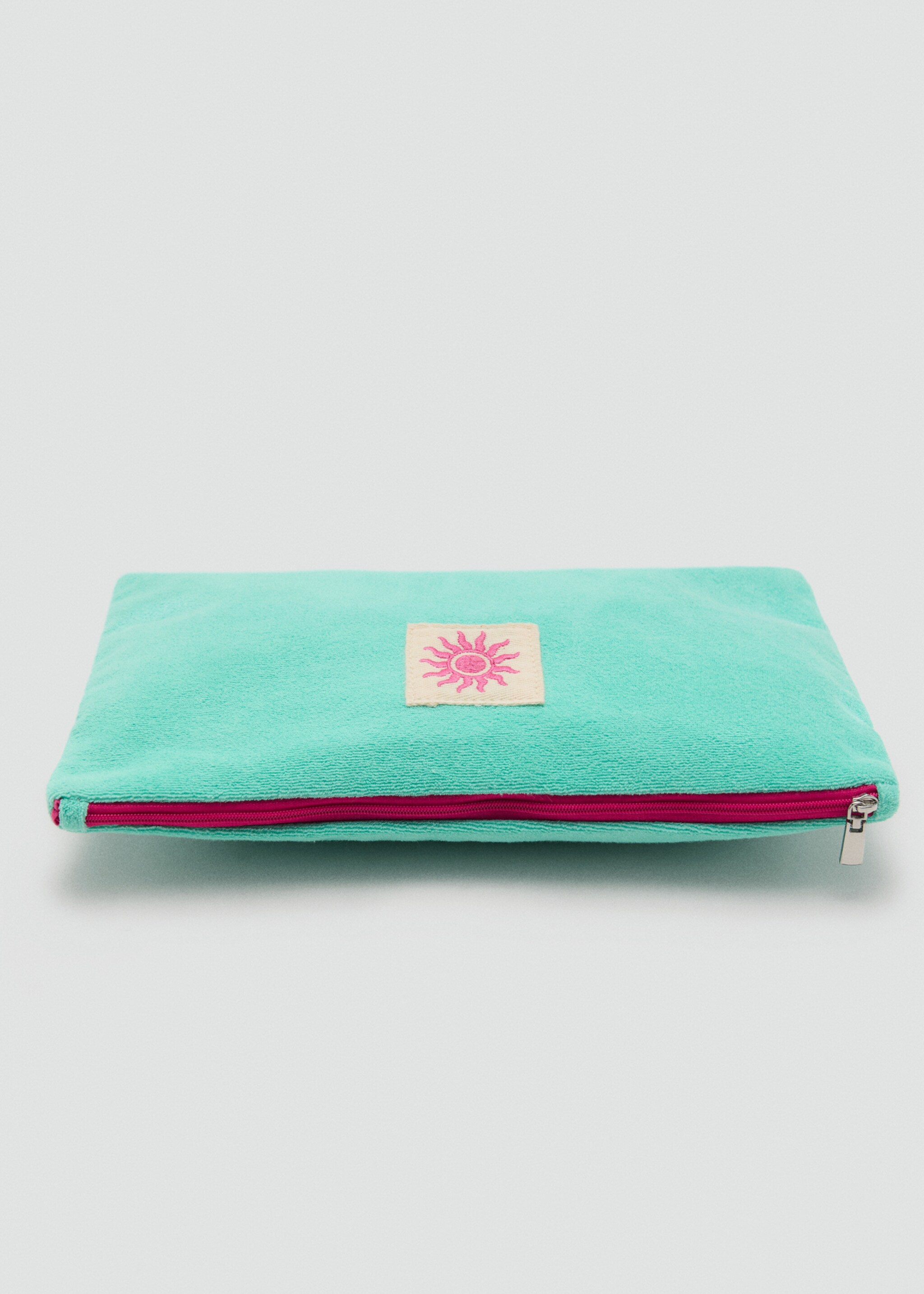 Plain cotton toiletry bag - Details of the article 1, Blue. Ref: 27015971-00.