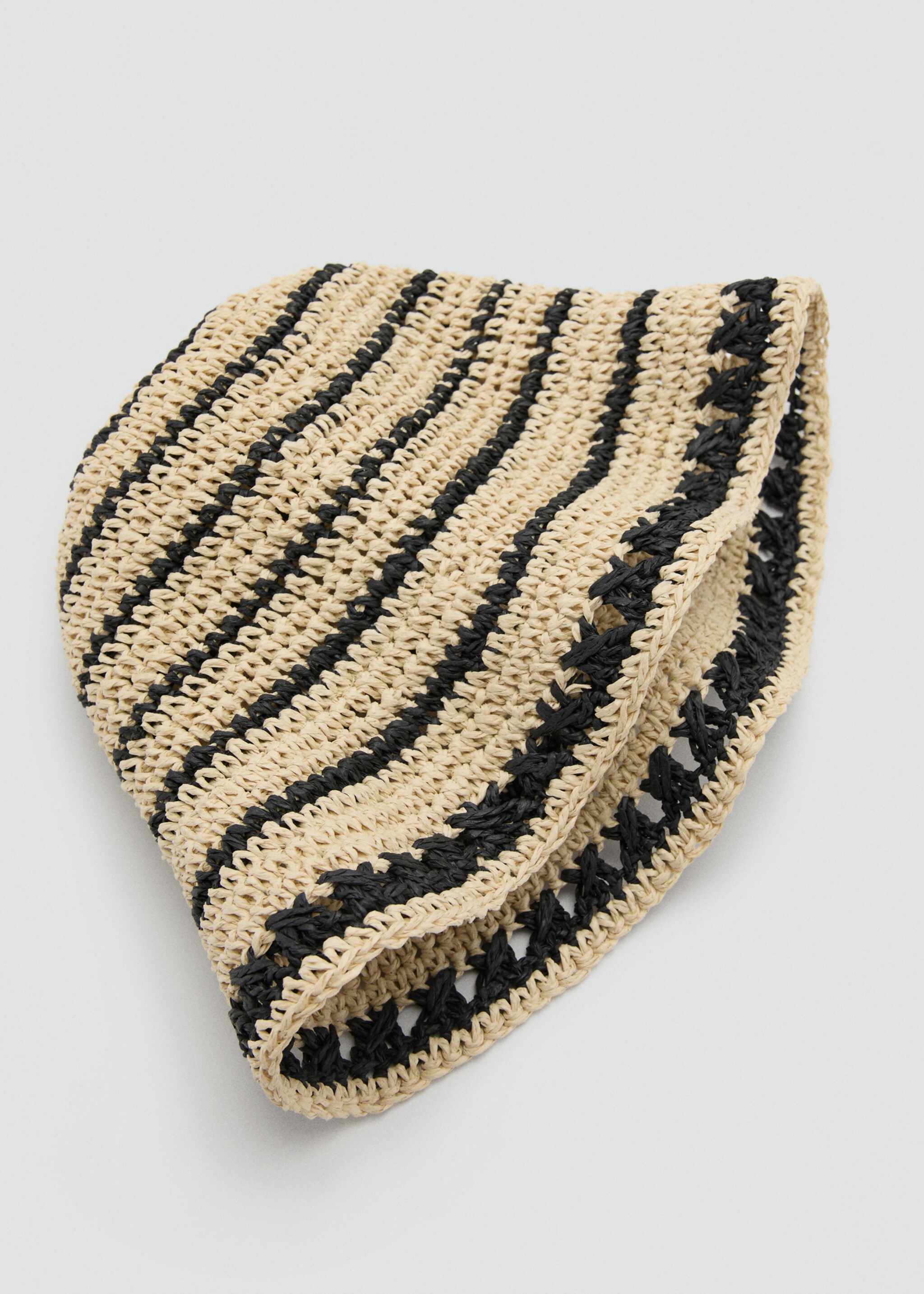 Striped bucket hat - Details of the article 2, Black. Ref: 27015972-00.