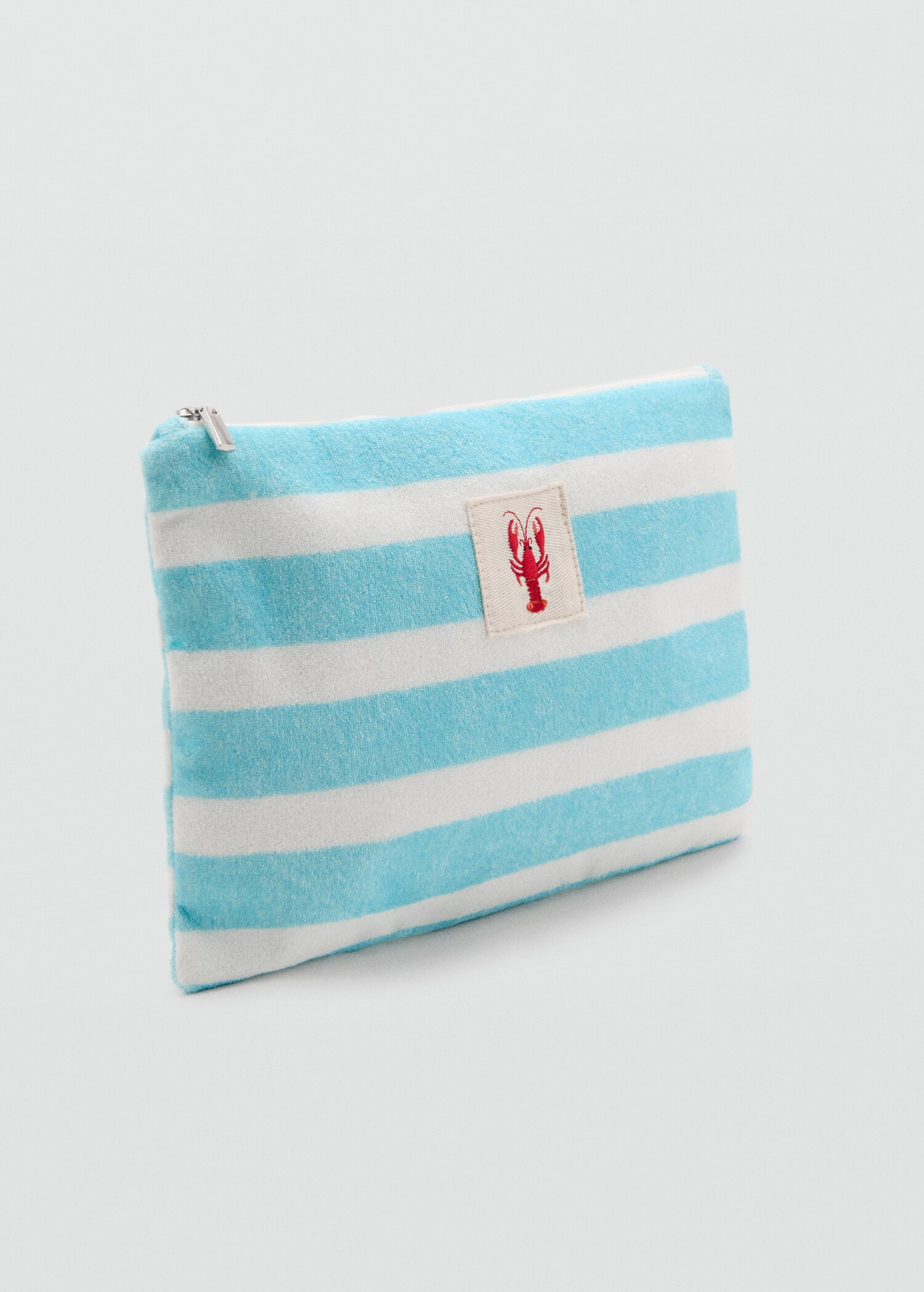 Striped cotton toiletry bag - Medium plane