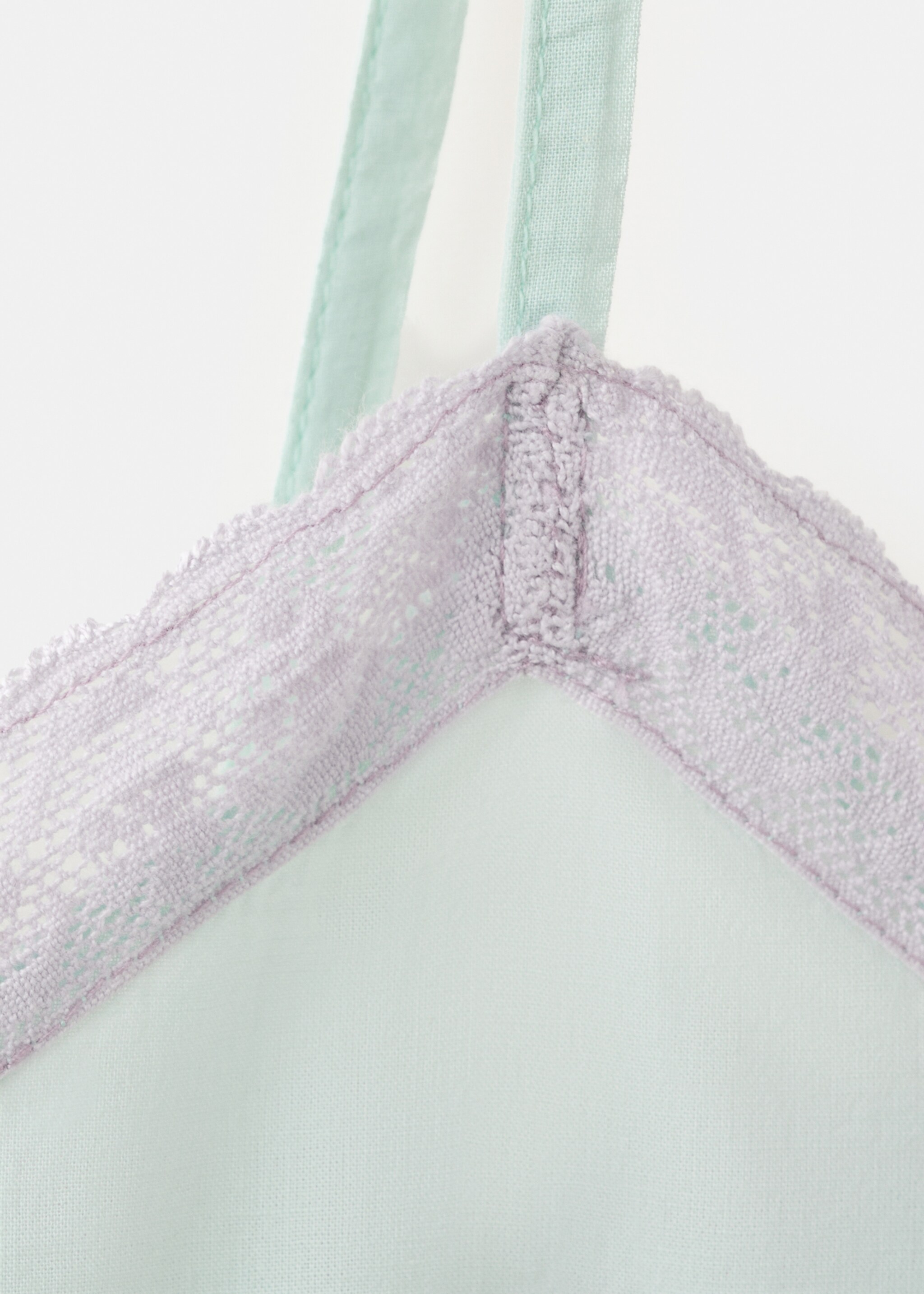 Short nightdress 100% cotton - Details of the article 8, Blue. Ref: 27015975-00.