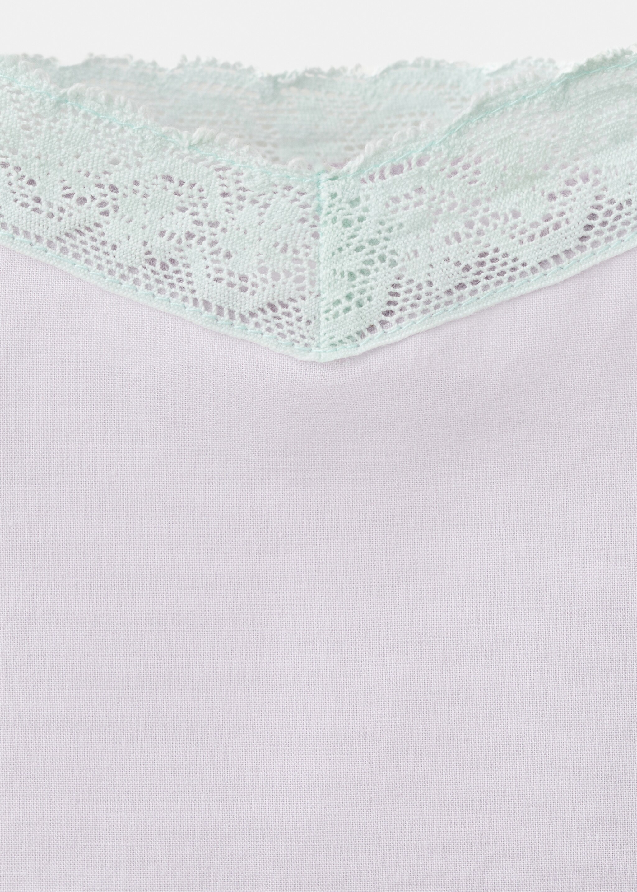 Short nightdress 100% cotton - Details of the article 8, Lilac. Ref: 27015975-00.