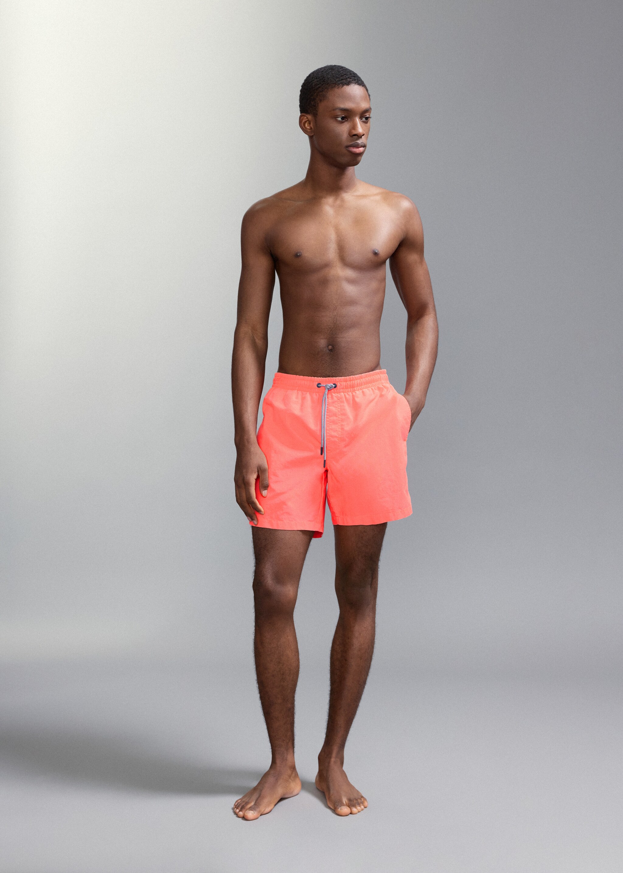 Bañador cordón textura - Plano medio, Mandarina. Ref: 27015990-00.