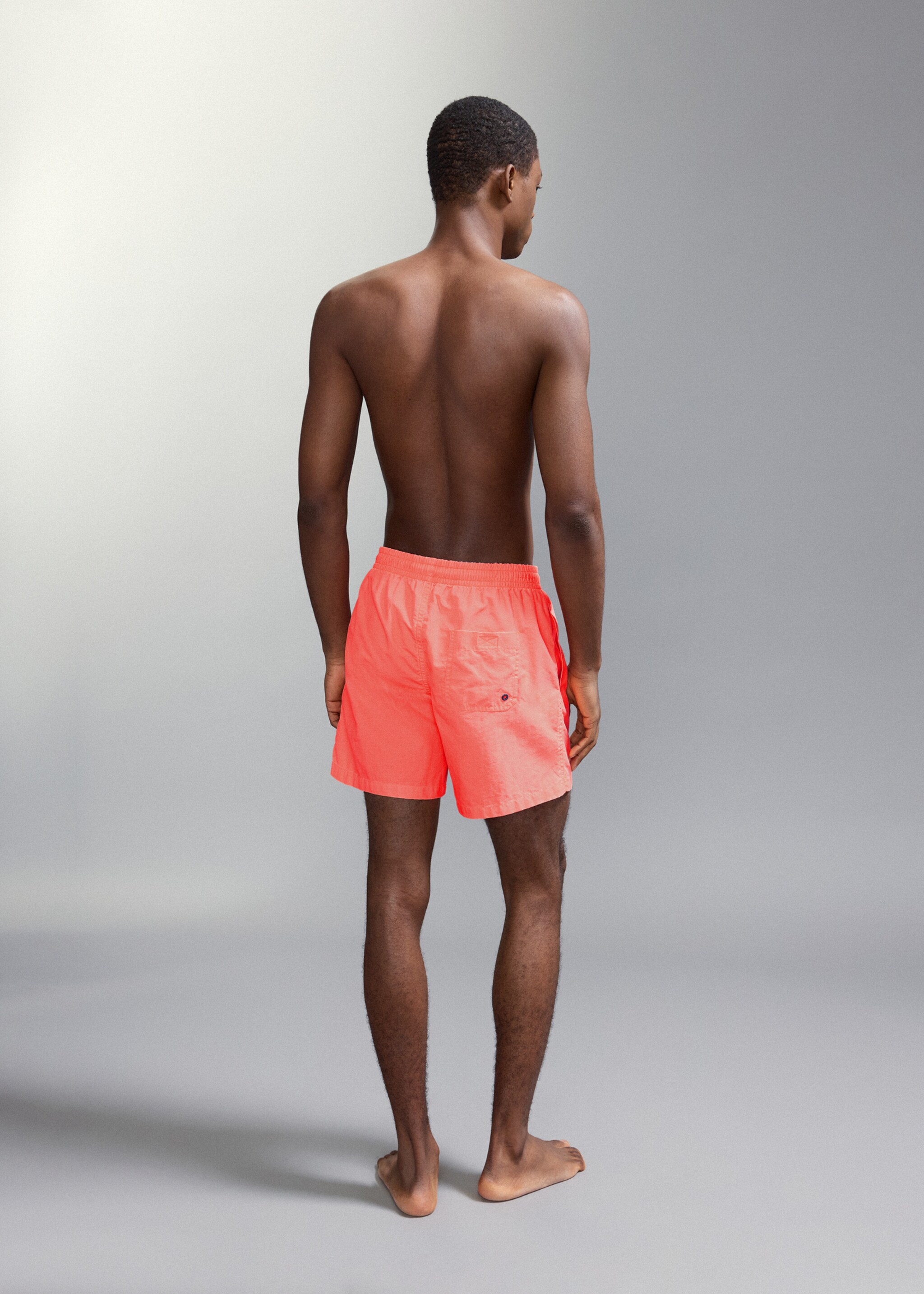 Bañador cordón textura - Reverso del artículo, Mandarina. Ref: 27015990-00.