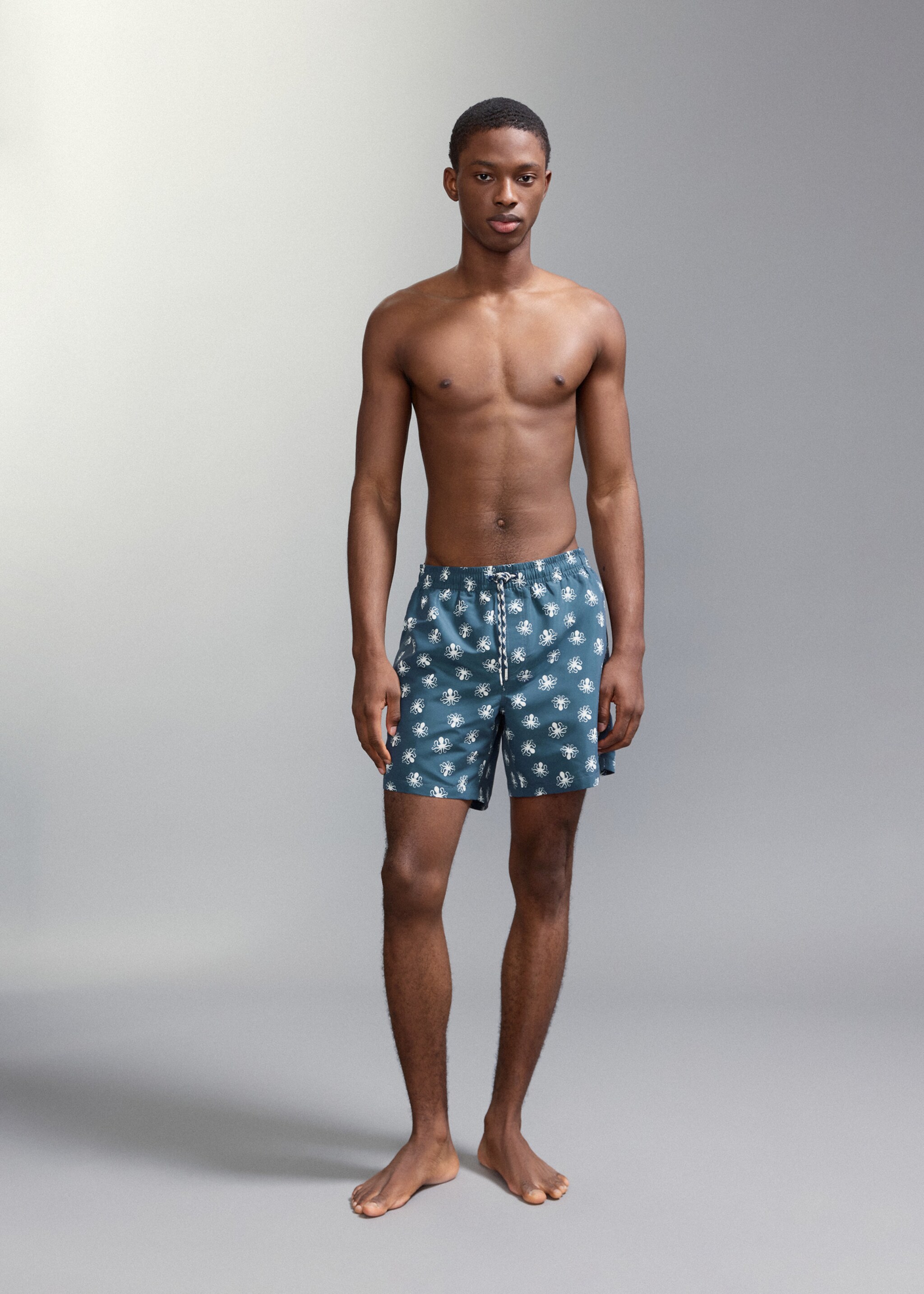 Octopus print swimsuit - Medium plane, Blue. Ref: 27015995-00.