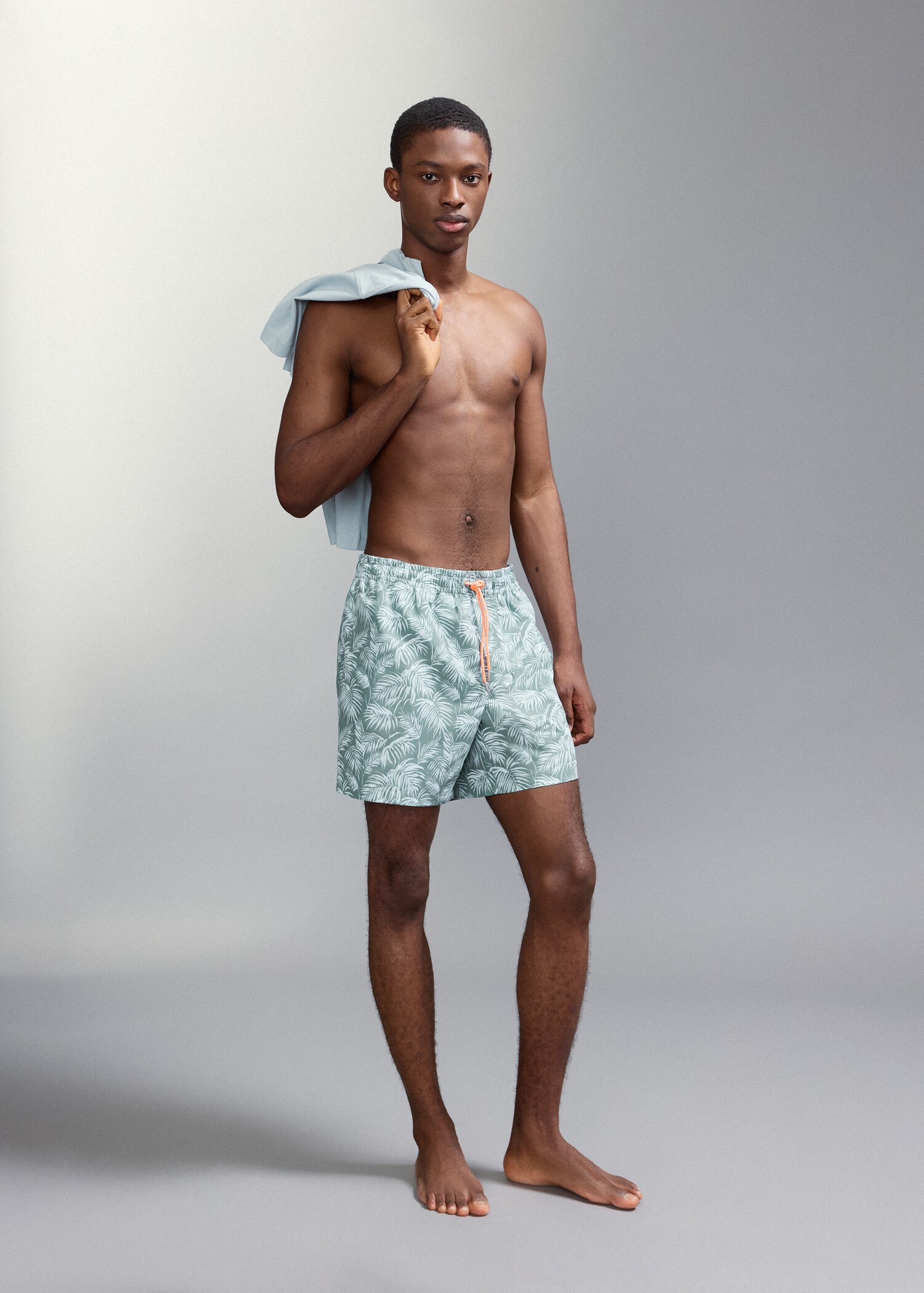 Palm trees print swimsuit trunks - Medium plane