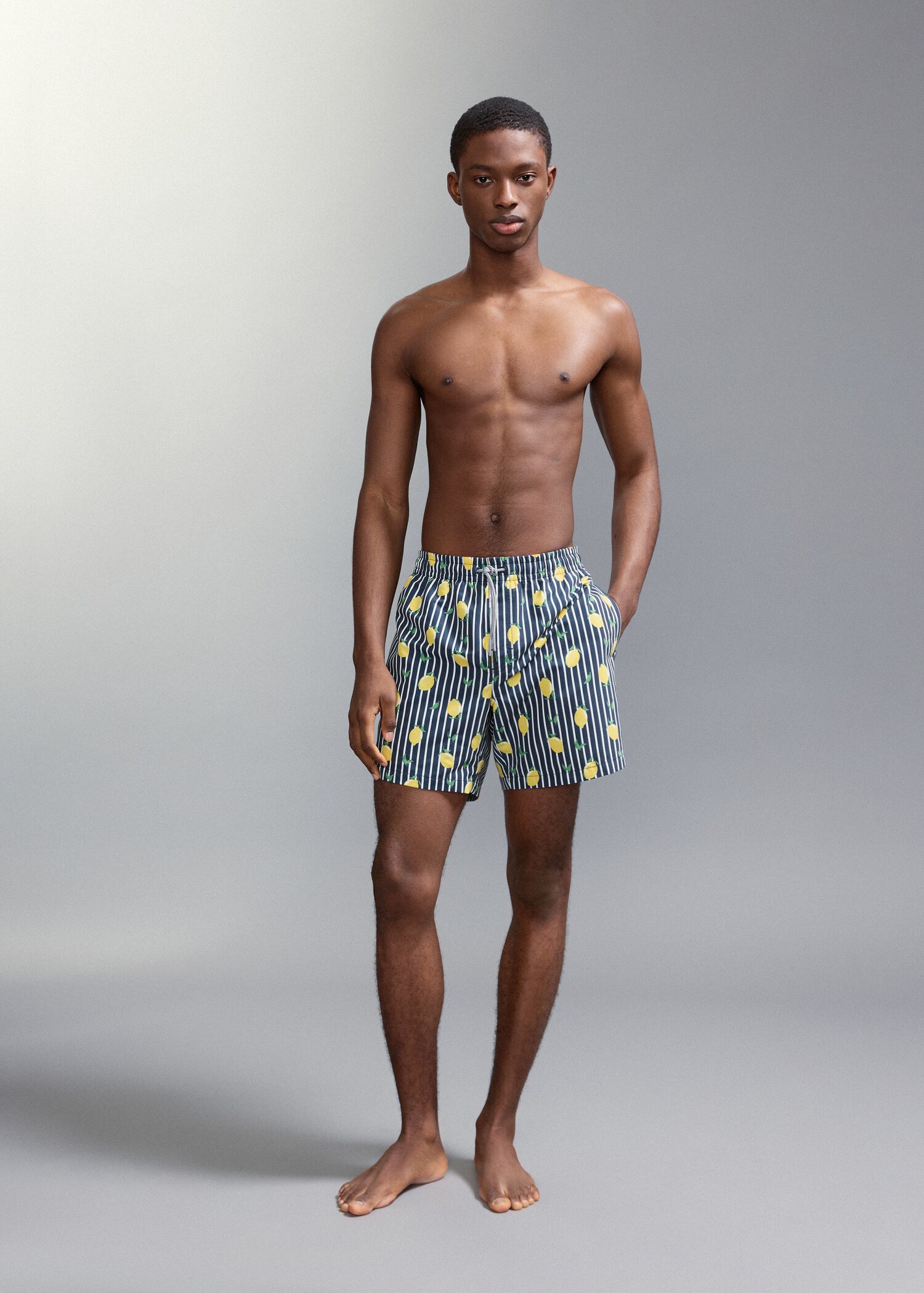 Lemon-print swimming trunks - Medium plane