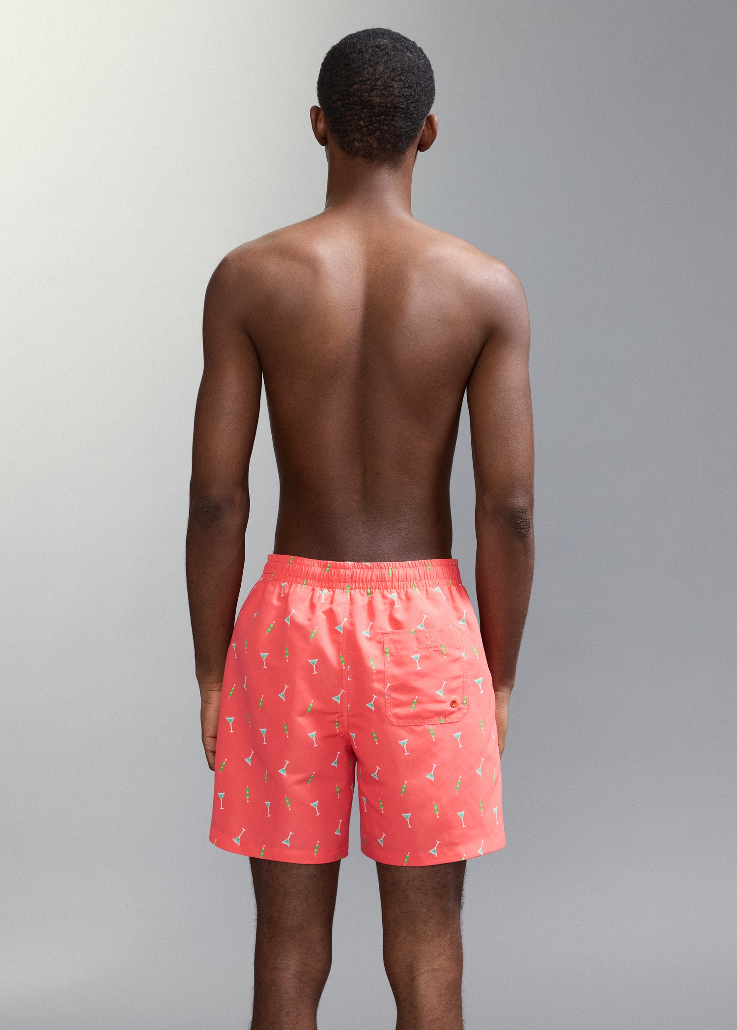 Printed swimming trunks - Reverse of the article