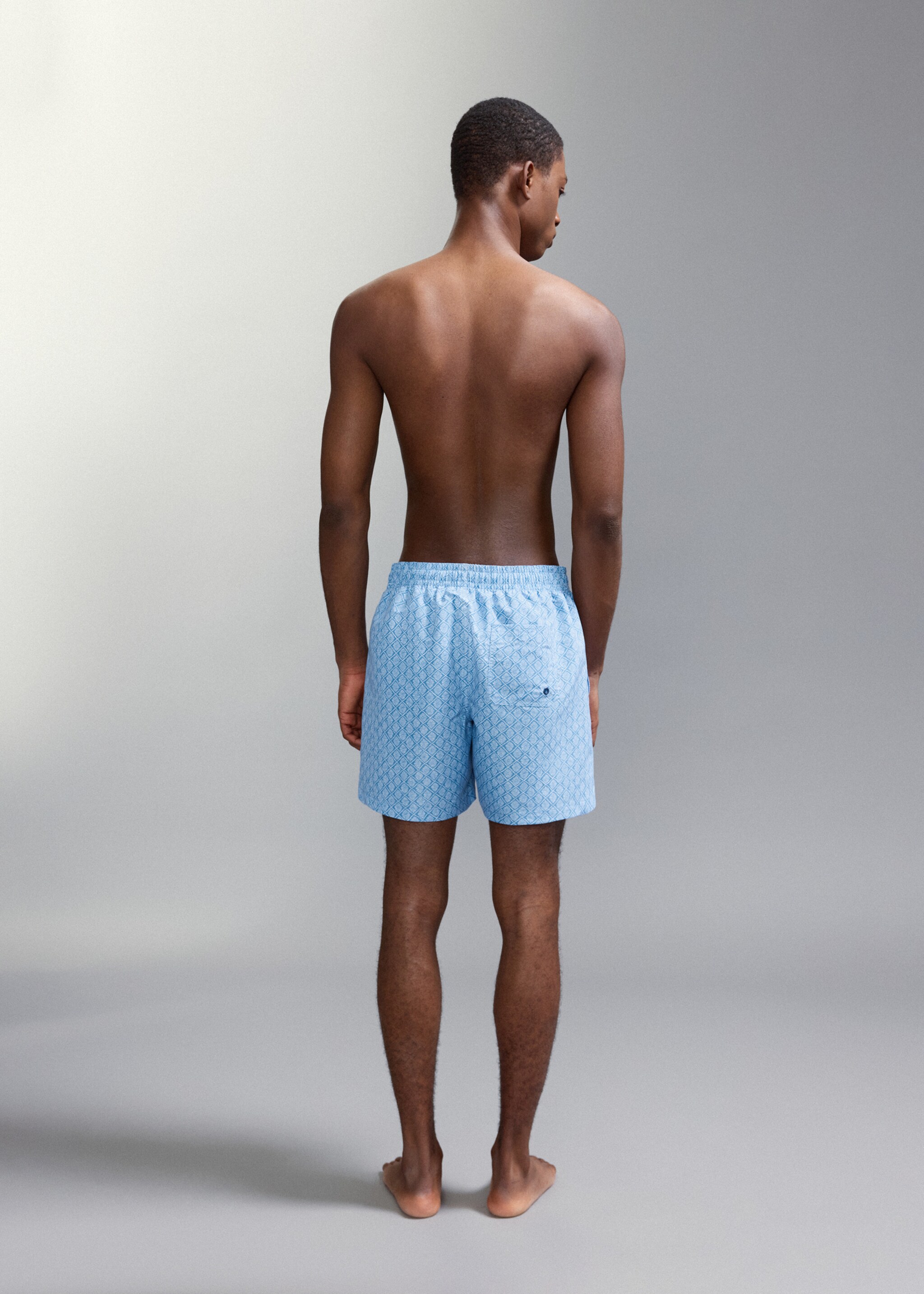 Floral print swimsuit - Reverse of the article, Blue. Ref: 27015999-00.