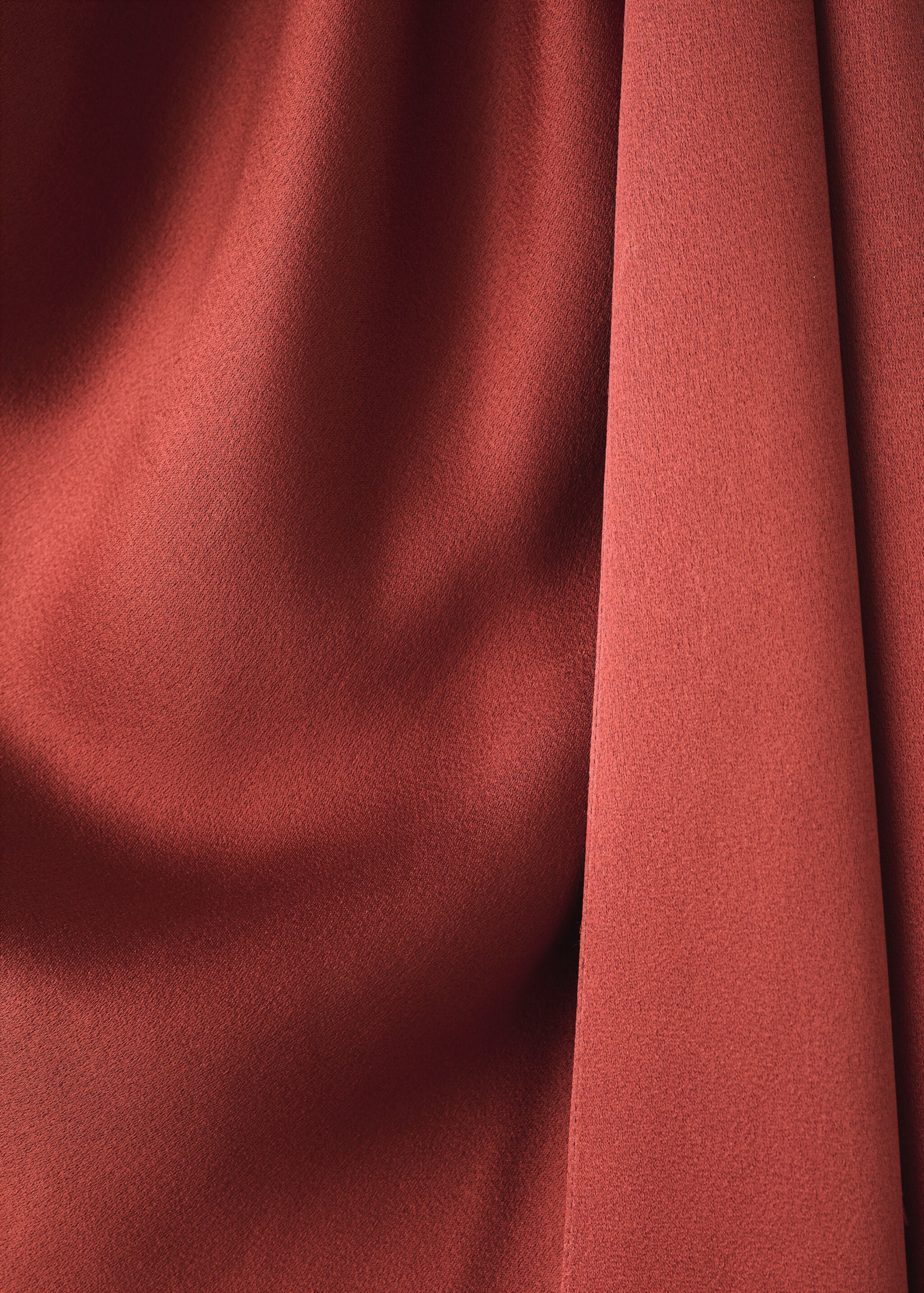 Asymmetrical bow-neck dress - Details of the article 8, Burnt Orange. Ref: 27016002-00.