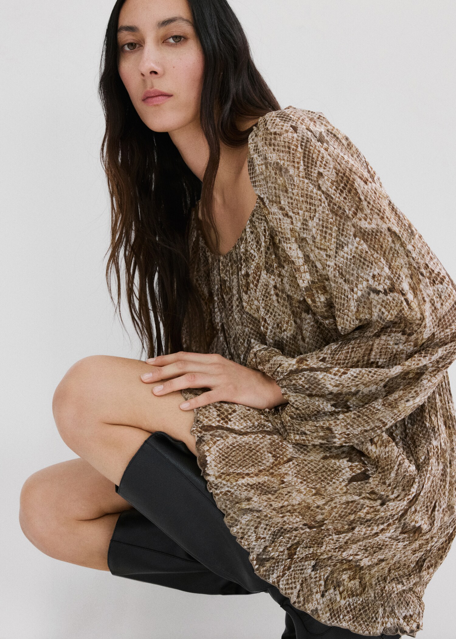 Flowy animal print dress - Details of the article 2