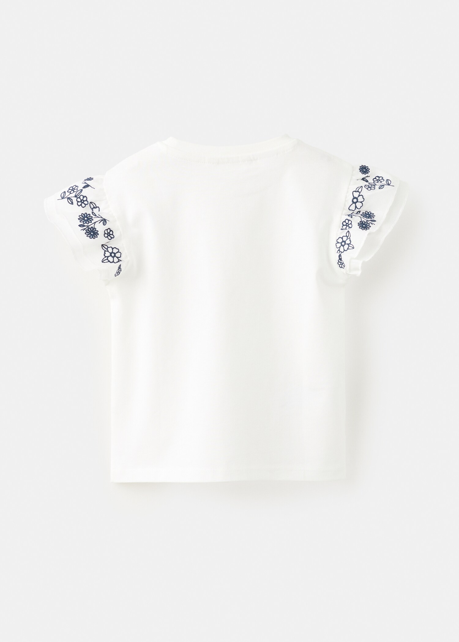 T-shirt com folhos e detalhes bordados - Verso do artigo