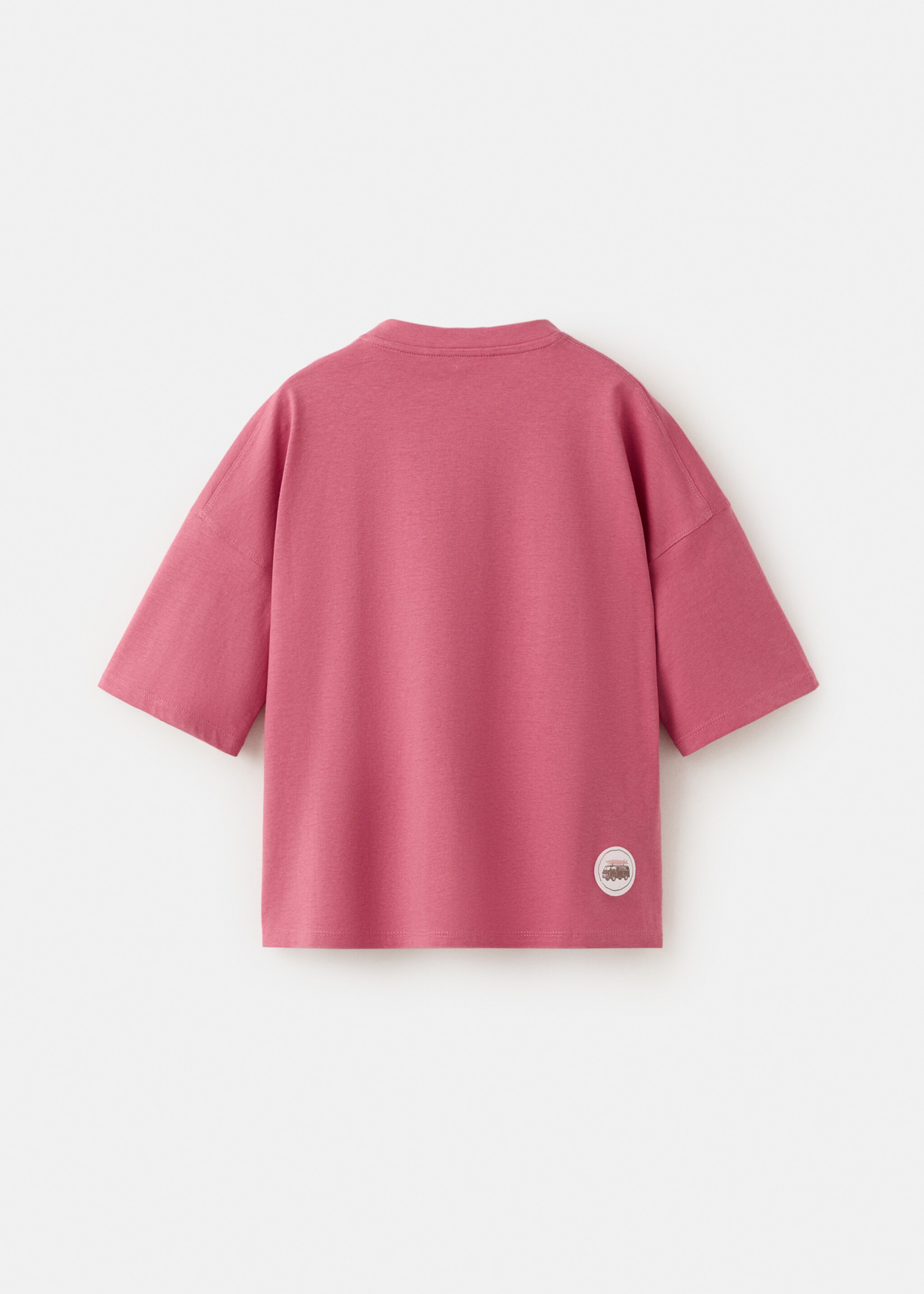 T-shirt oversize coton imprimé - Verso de l’article, Fraise. Ref: 27016342-00.