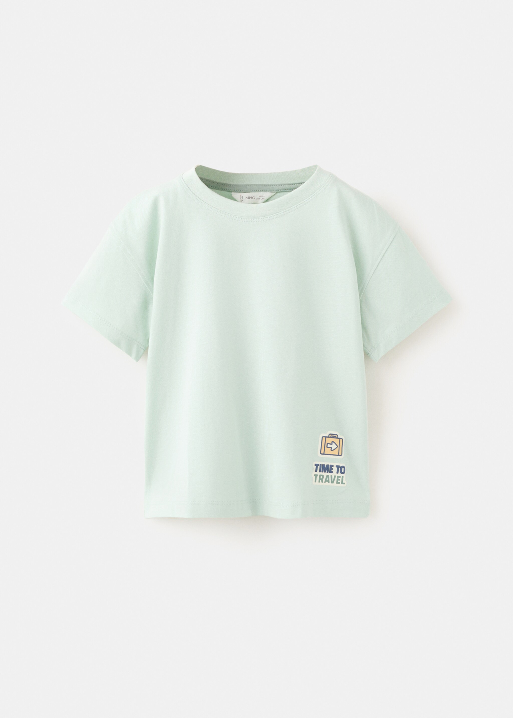 Printed cotton-blend t-shirt - Article without model, Aqua Green. Ref: 27016344-00.