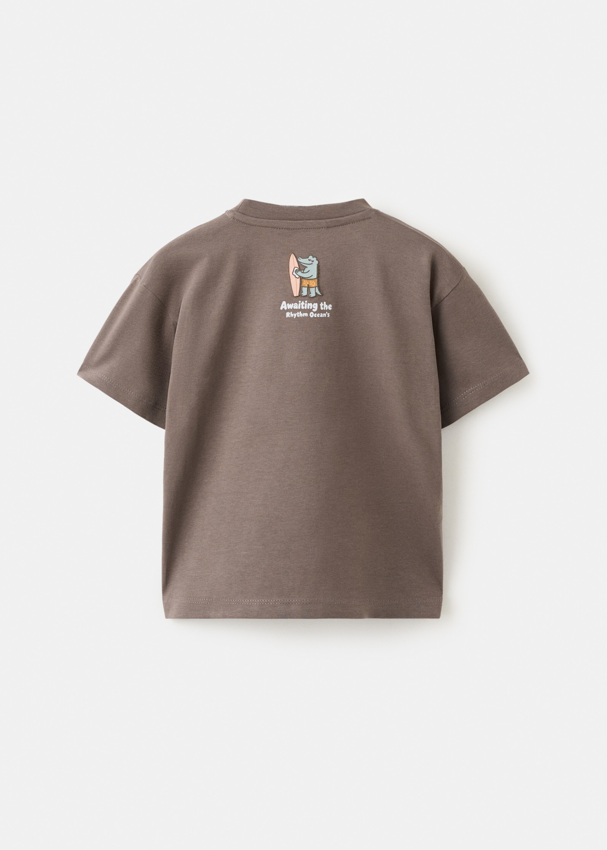 Embossed printed t-shirt - Reverse of the article, Chocolate. Ref: 27016347-00.