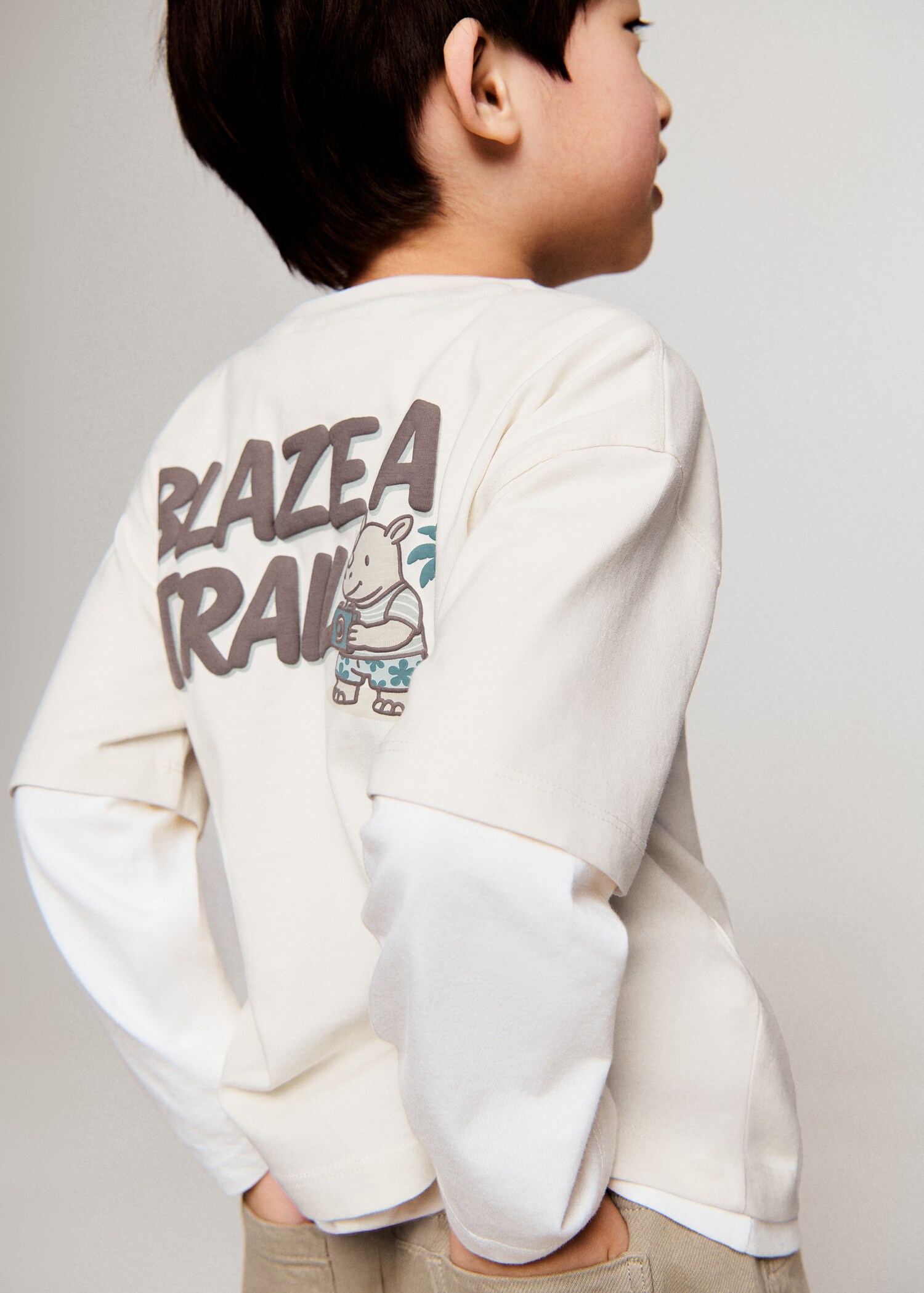 Camiseta algodón estampada - Plano medio