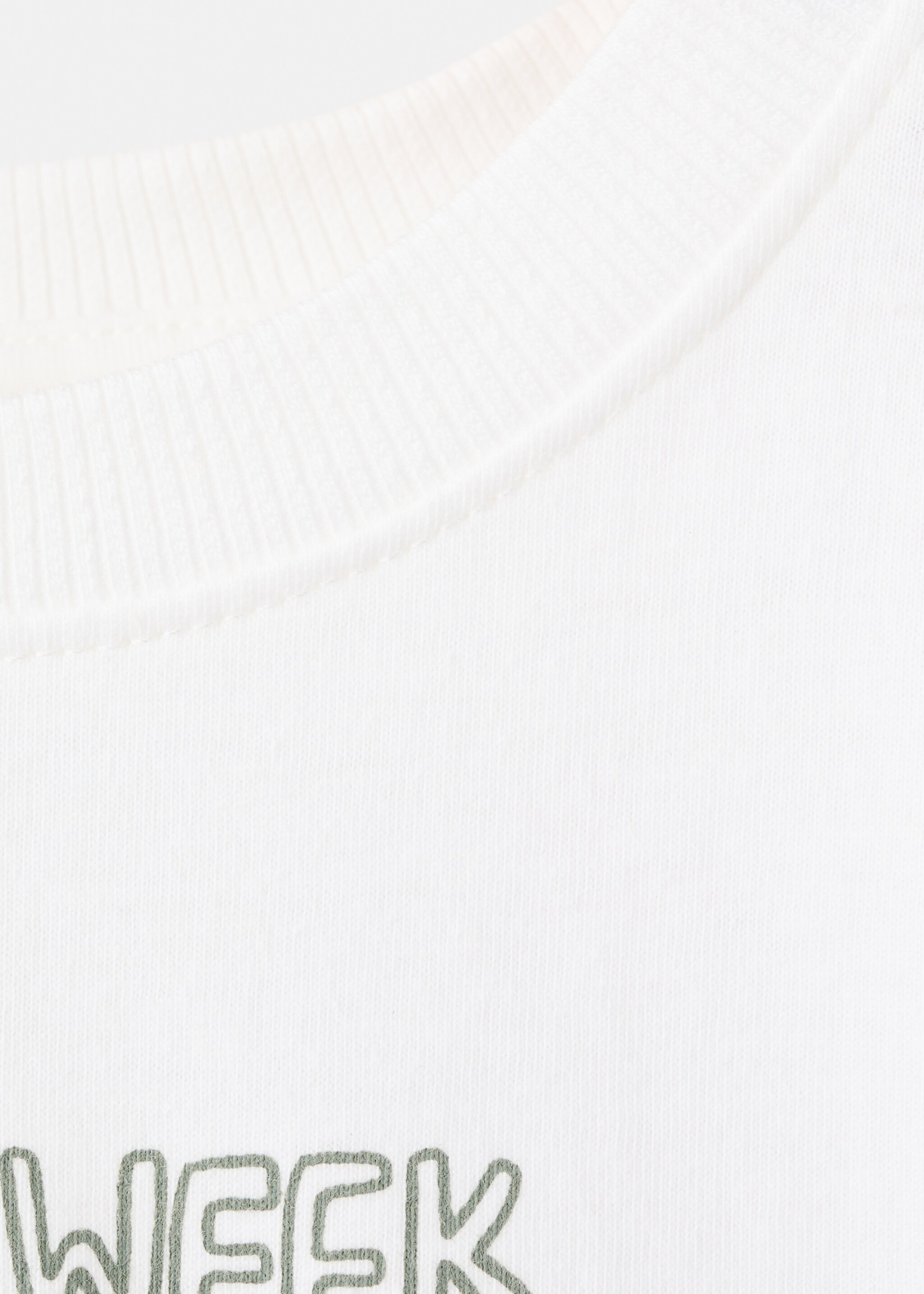 Printed cotton-blend t-shirt - Details of the article 8, White. Ref: 27016349-00.