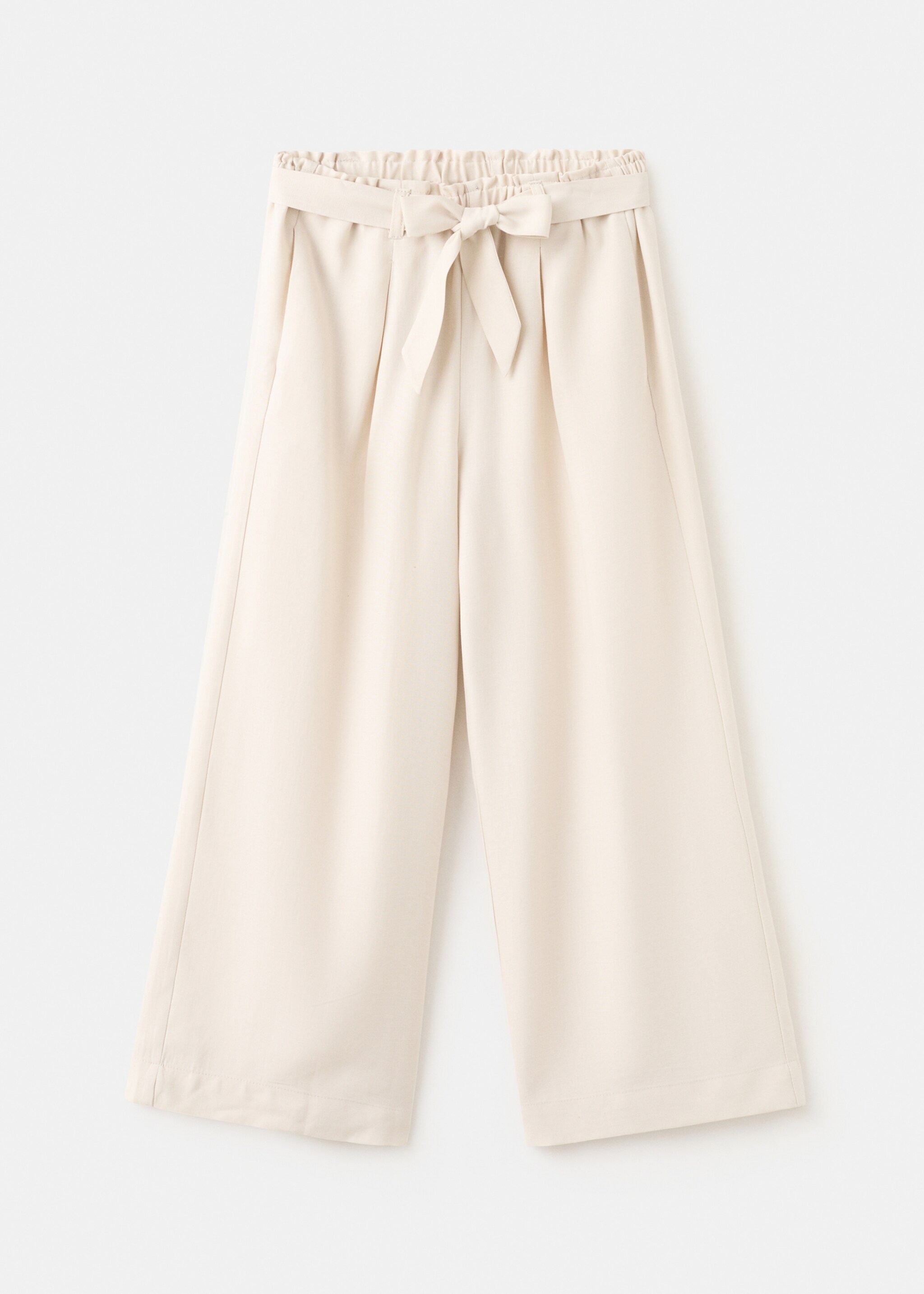 Flowy straight-fit trousers with bow - Article without model, Beige. Ref: 27016355-00.