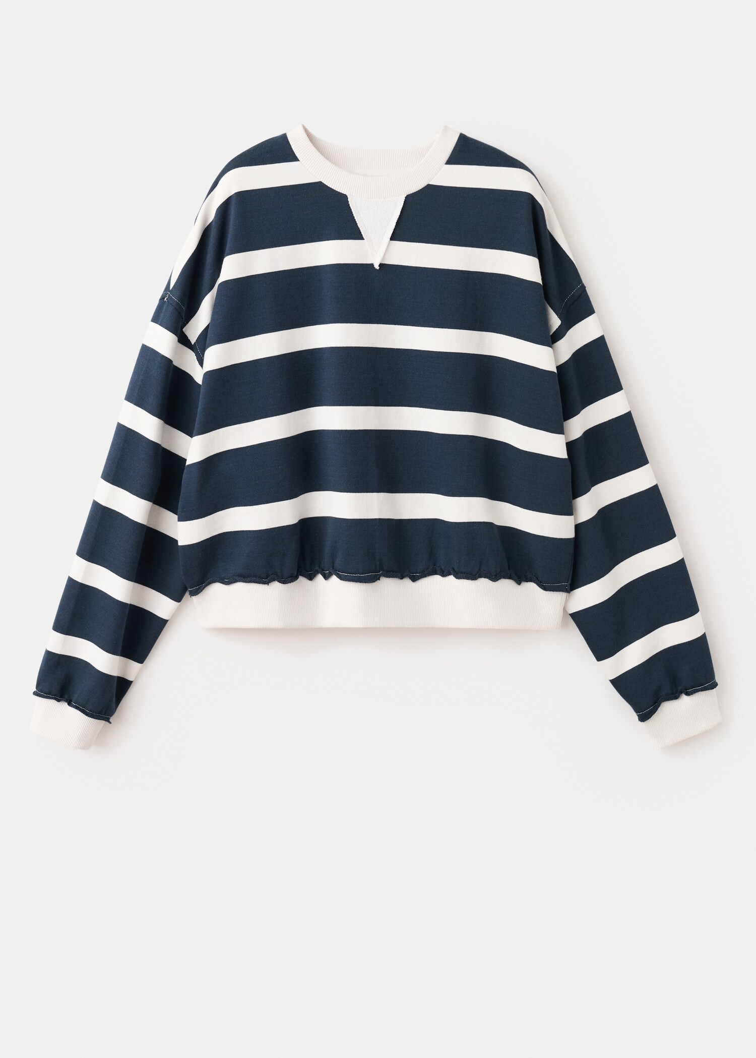 Striped cotton-blend sweatshirt - Article without model