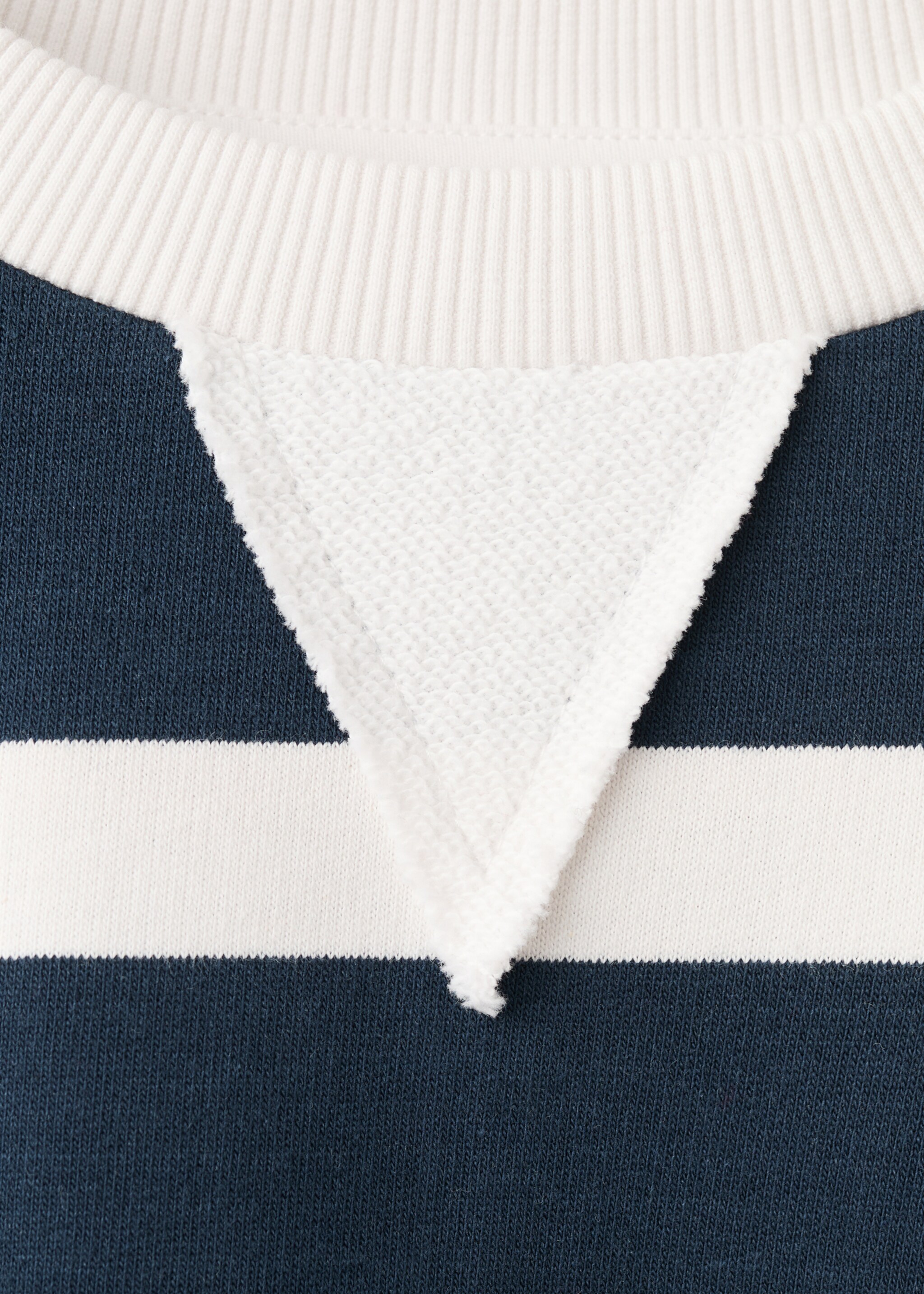 Striped cotton-blend sweatshirt - Details of the article 8, Navy. Ref: 27016357-00.