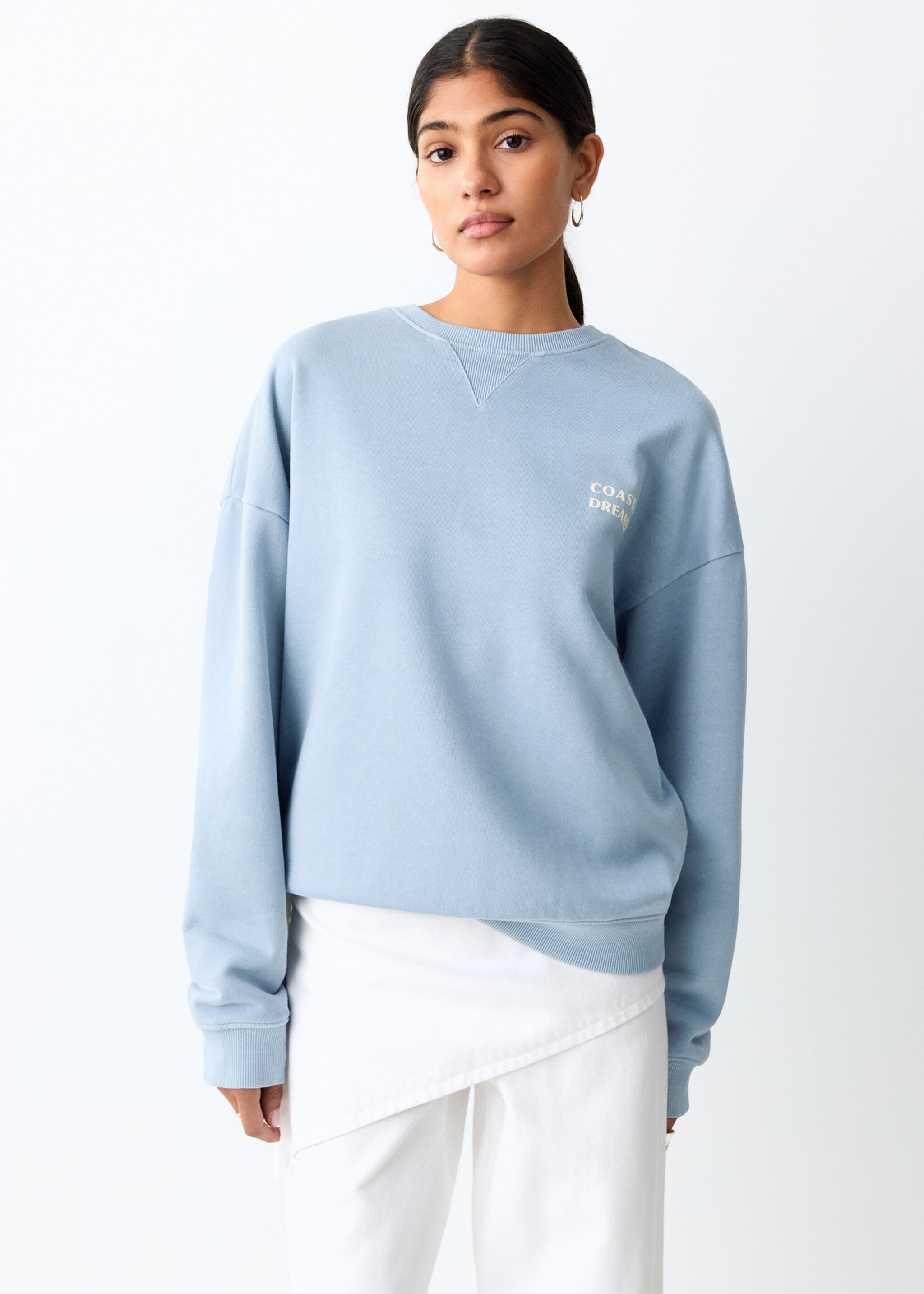 Printed cotton sweatshirt - Medium plane, Blue. Ref: 27016358-00.