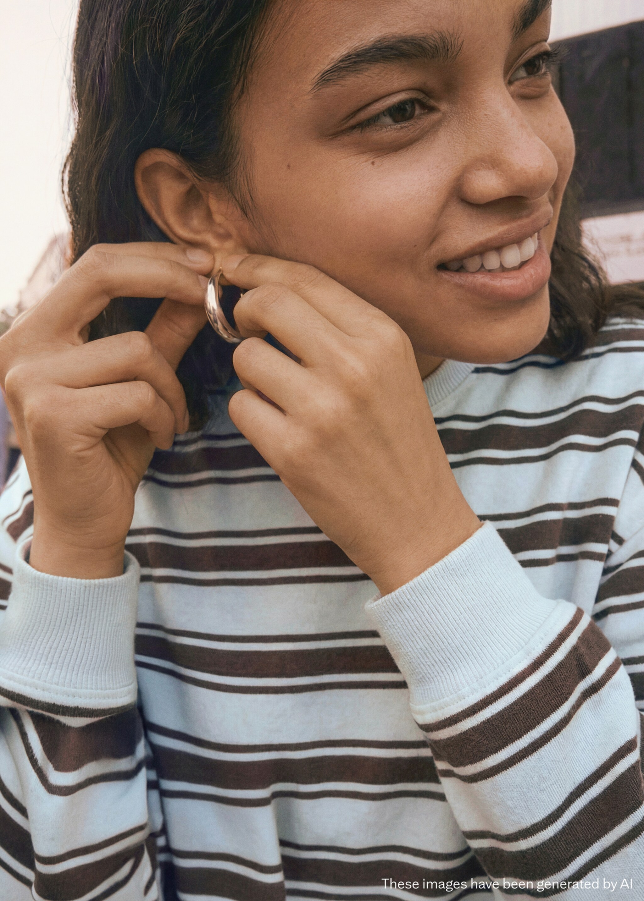 Bicolour striped sweatshirt - Details of the article 1, Blue. Ref: 27016359-00.