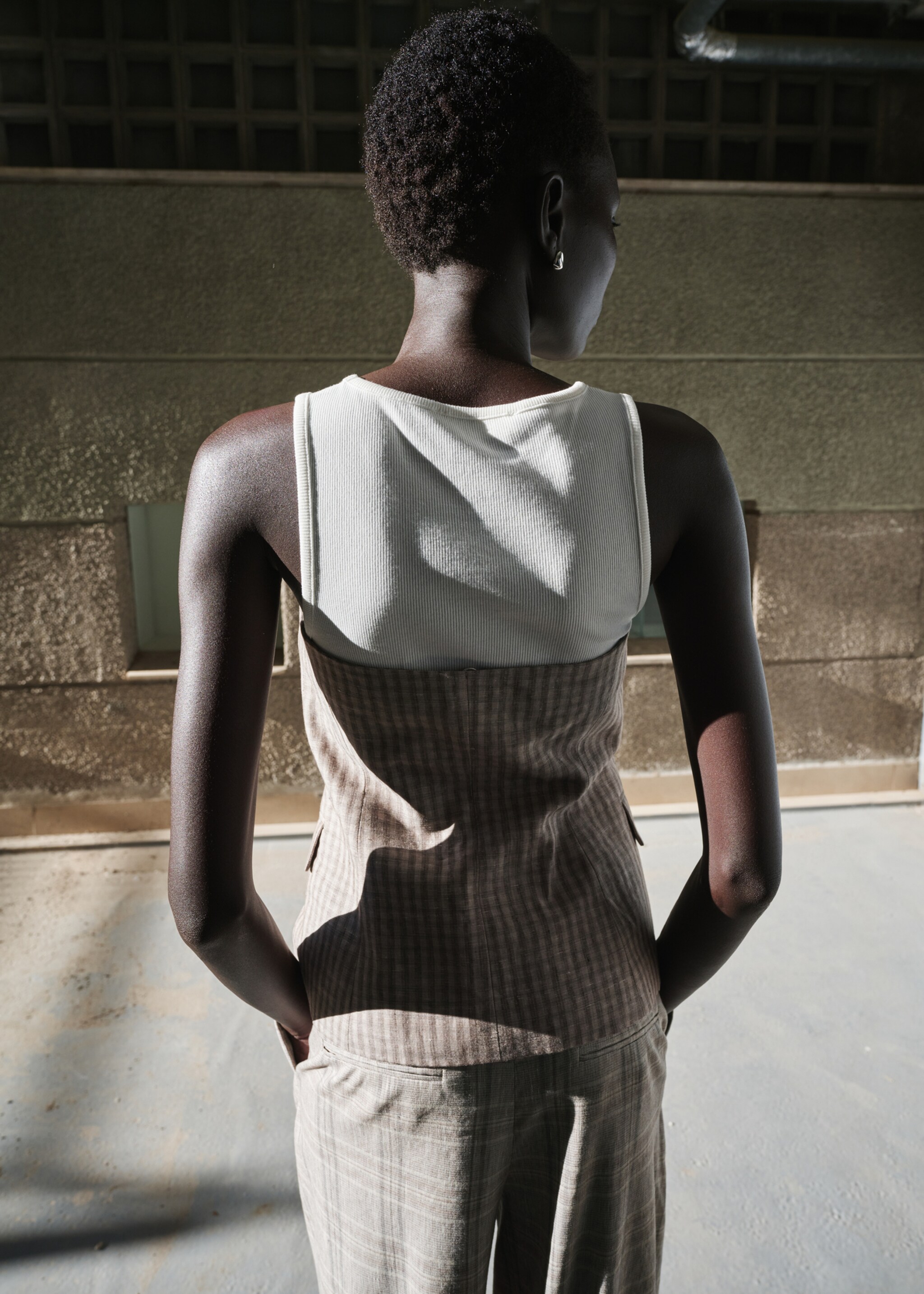 Düğmeli straplez bluz — photo 4