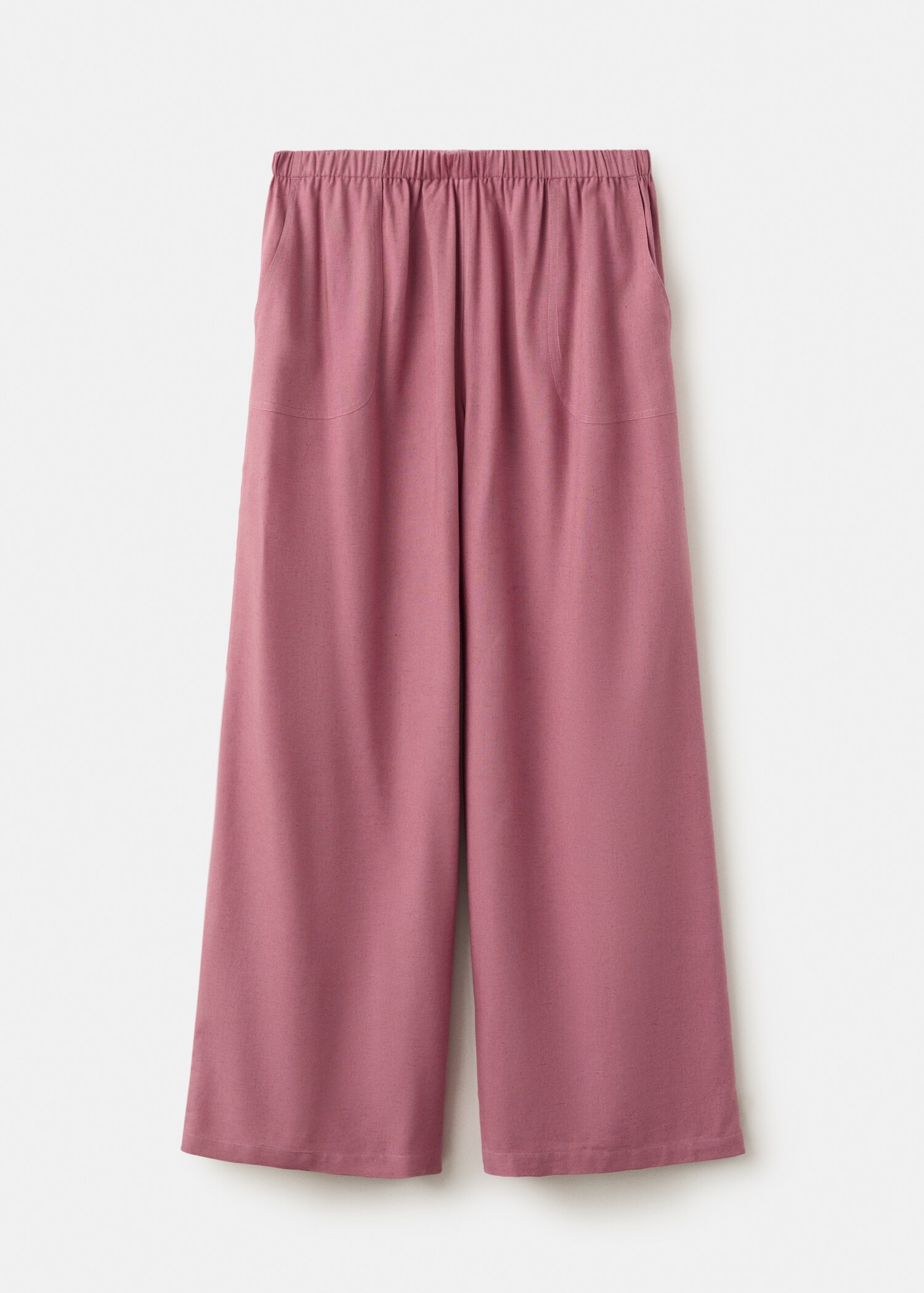 Straight linen-blend trousers - Article without model
