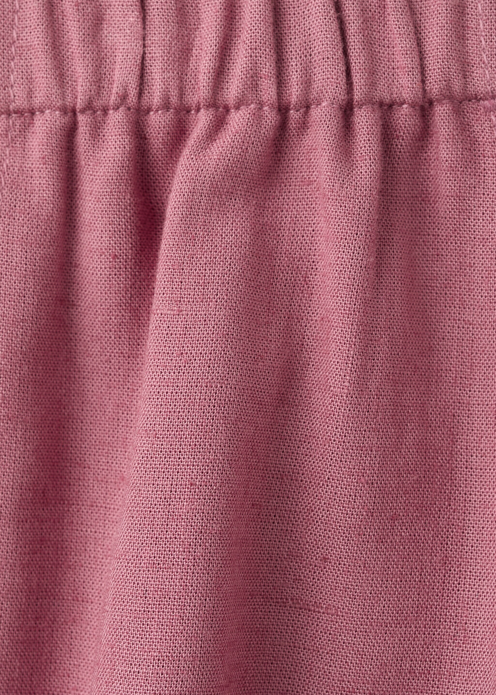 Straight linen-blend trousers - Details of the article 0, Pastel Pink. Ref: 27016720-00.